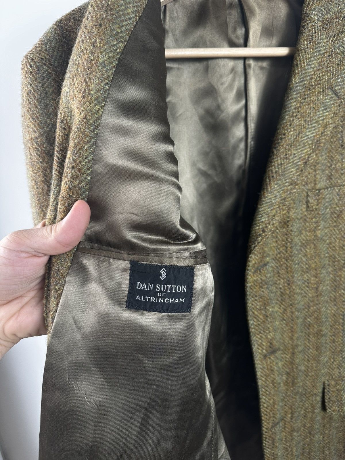 Harris Tweed Dan Sutton x Harris Tweed Herringbone Wool Blazer Jacket Size 38R - 6 Thumbnail