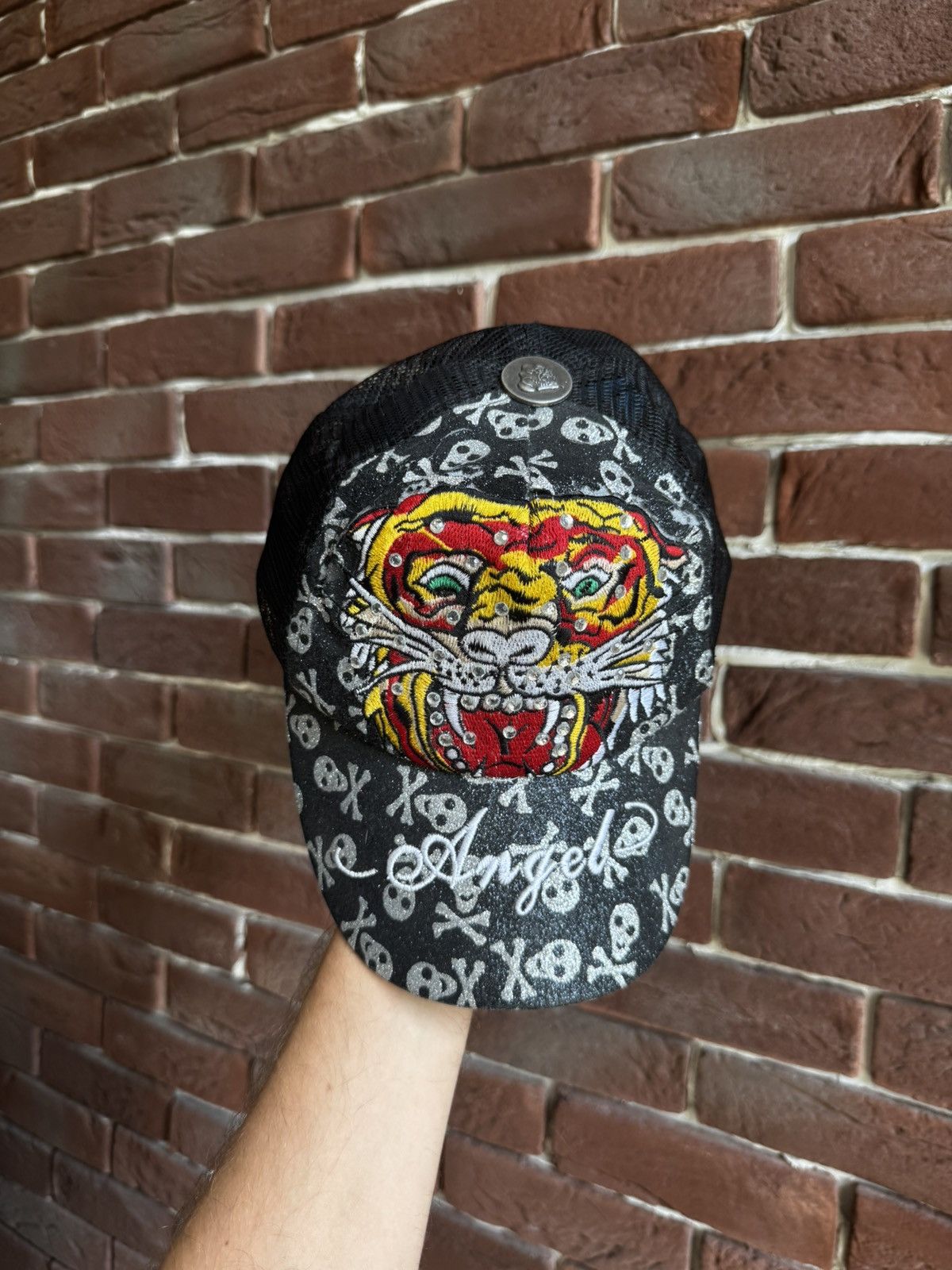 Ed Hardy Rare Vintage Ed Hardy Tiger Skull Hat Cap Y2K Drip Hype Size ONE SIZE - 3 Thumbnail