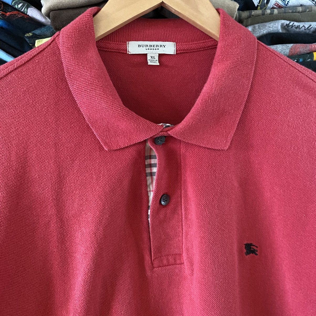 Burberry Vintage Burberry London Polo Shirt Red Plaid 1990s Size US XL / EU 56 / 4 - 3 Thumbnail