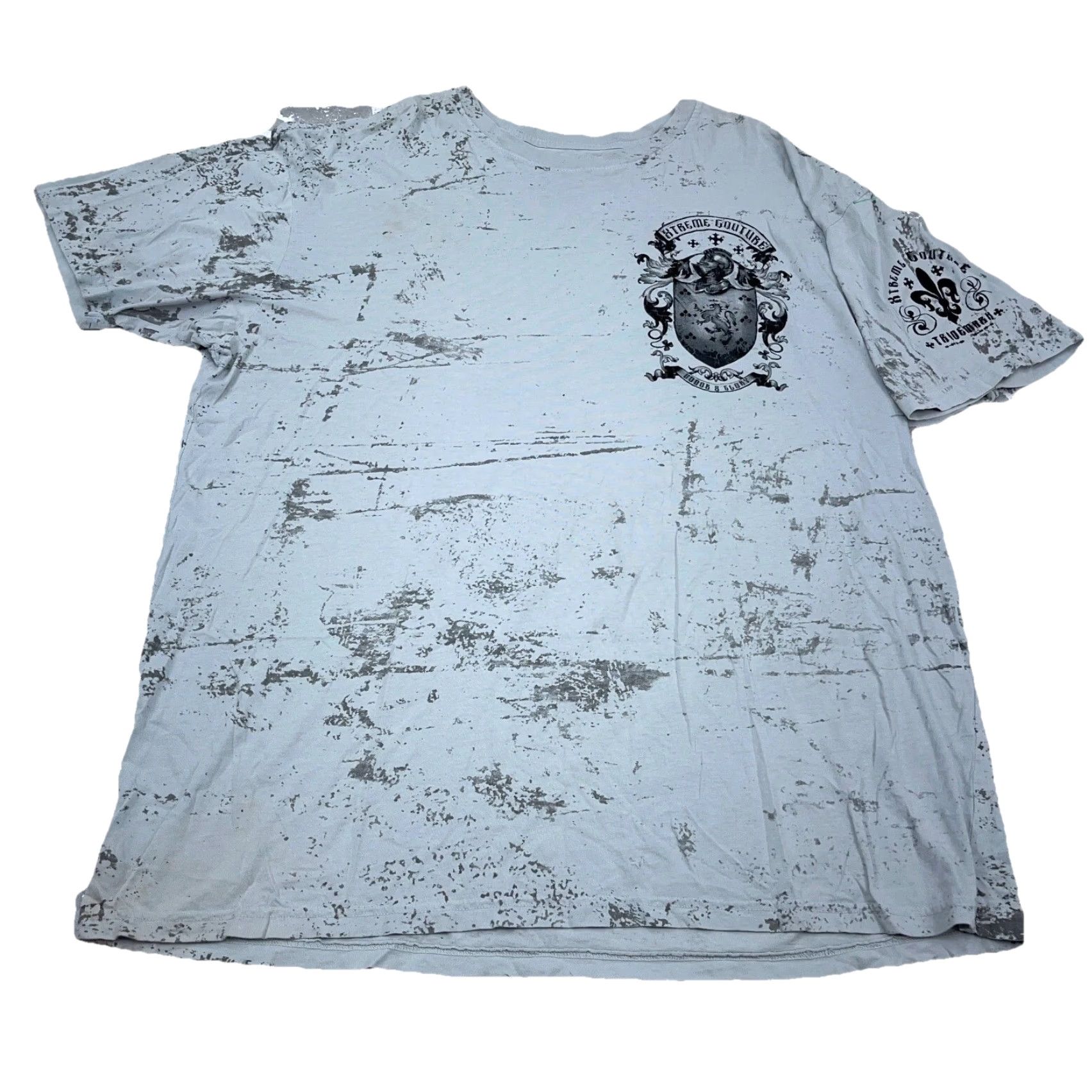 Vintage Xtreme Couture By Affliction T-Shirt Men 3XL Gray Graphic Print Gothic Grunge Skull USA 90s style Shirt Mens Size US XXL / EU 58 / 5 - 2 Thumbnail