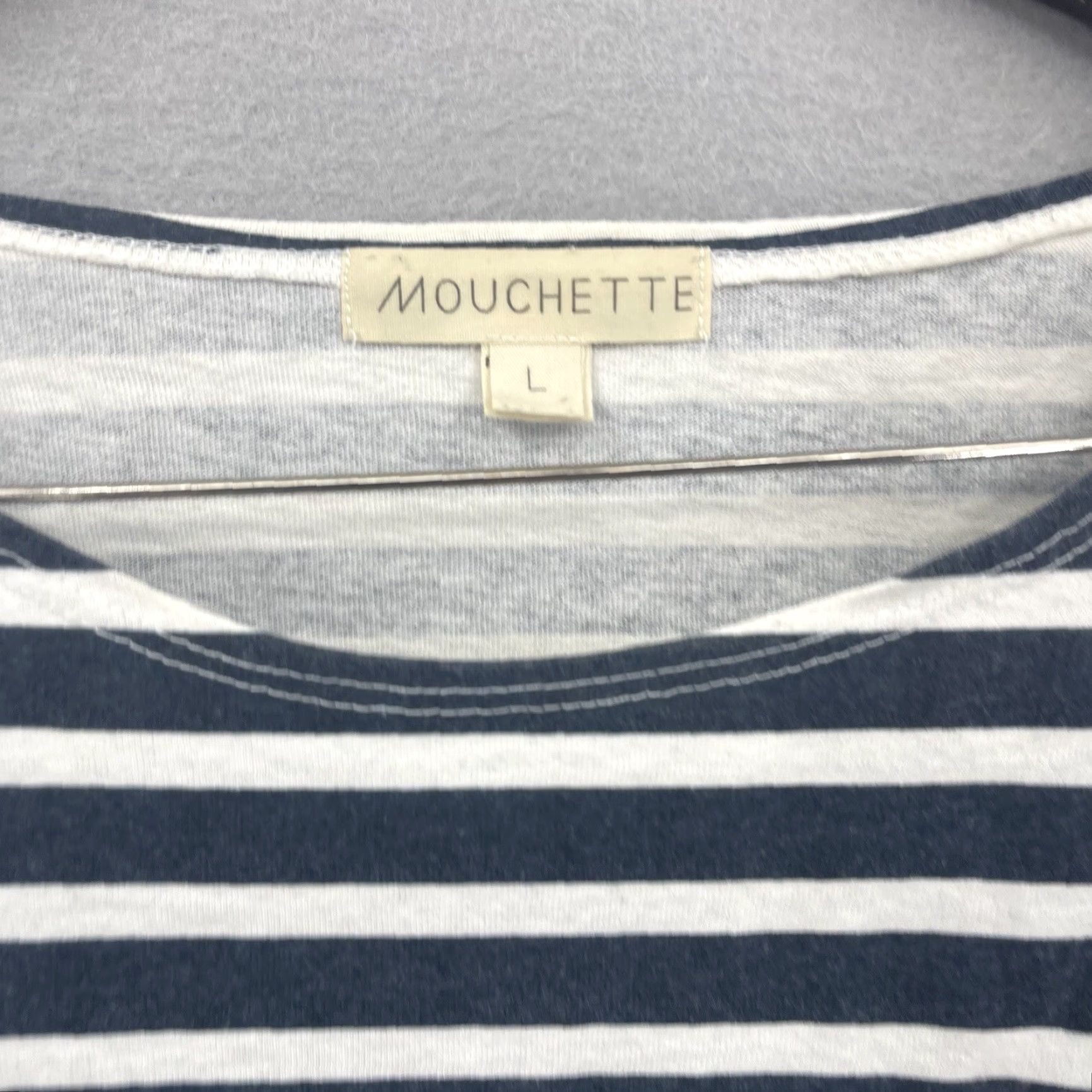 Nautica Mouchette Blouse Womens Large Tunic Striped Double Pocket Pockets Tee Nautical Preppy Size L / US 10 / IT 46 - 6 Thumbnail