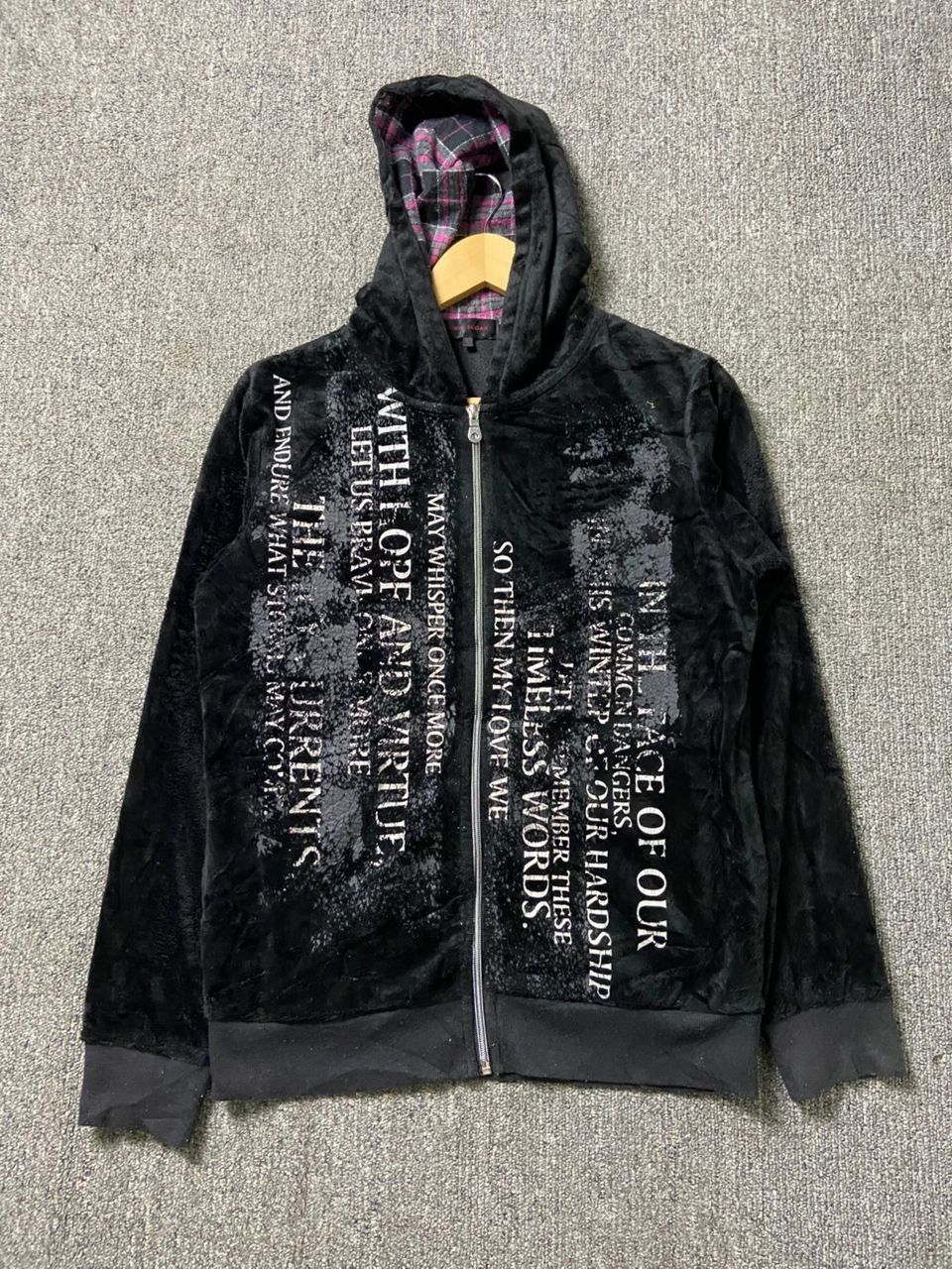 Japanese Brand Cubic Sugar Poem Velvet Zip Up Hoodie Jacket (188) Size US M / EU 48-50 / 2 - 1 Thumbnail