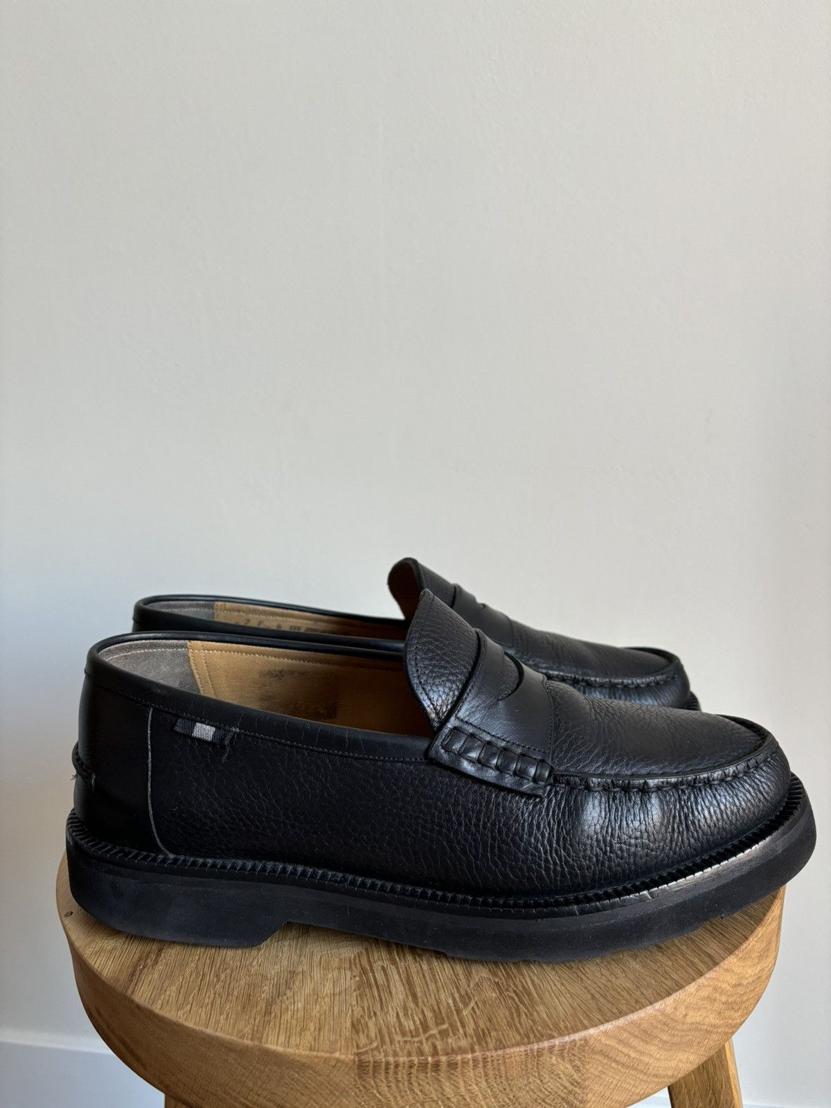 Bally Bally Noah Black Leather Rubber Sole Loafers Size US 8 / EU 41 - 1 Thumbnail