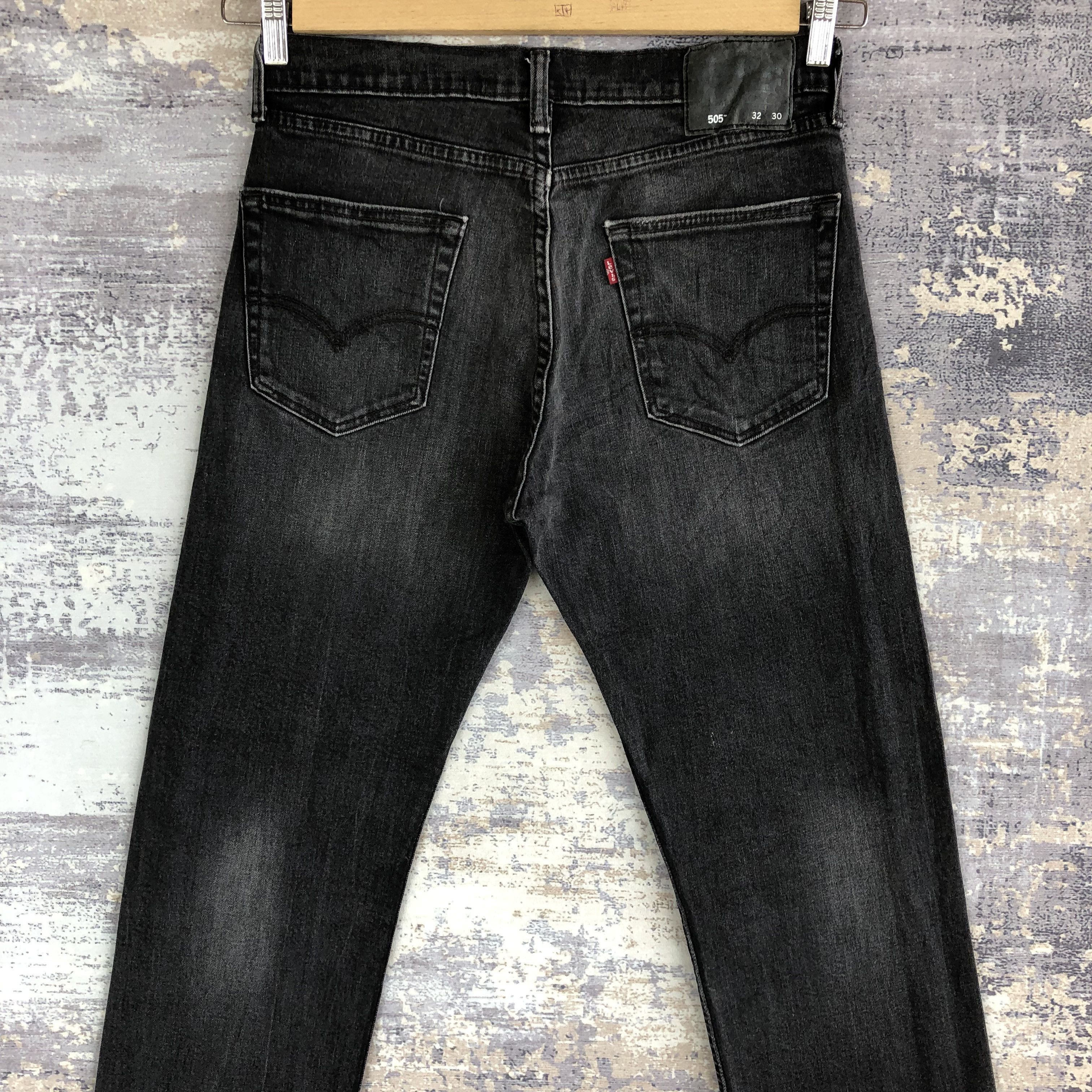 Levi's × Vintage Vintage Levis 505 Faded Black Jeans Levi's Distressed Denim Size US 30 / EU 46 - 4 Thumbnail