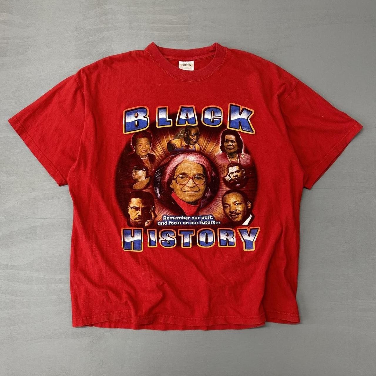 Vintage Vintage Black History Rap Tee Red 90s Shirt XL Size US XL / EU 56 / 4 - 1 Thumbnail