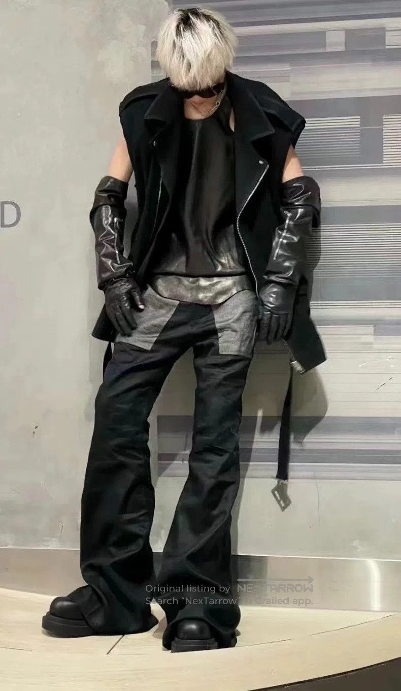 Rick Owens Rick Owens Cupro double-layer slim flared pants| Size US 28 / EU 44 - 5 Thumbnail