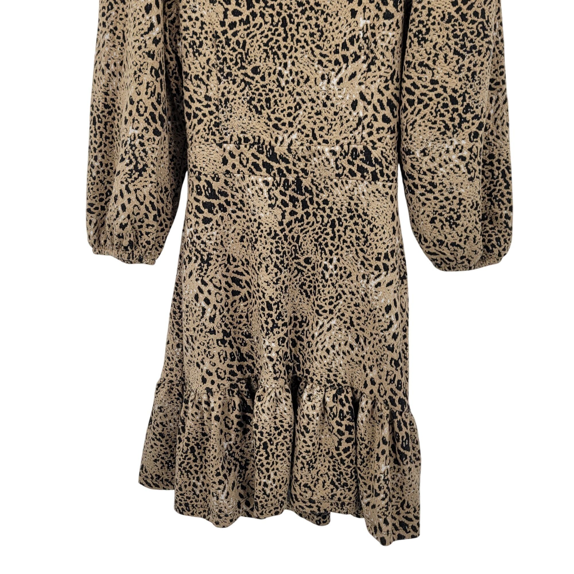 Anthropologie Anthropologie Leopard Cutout Back Mini Dress Sz 6 Puff Sleev Size M / US 6-8 / IT 42-44 - 7 Thumbnail