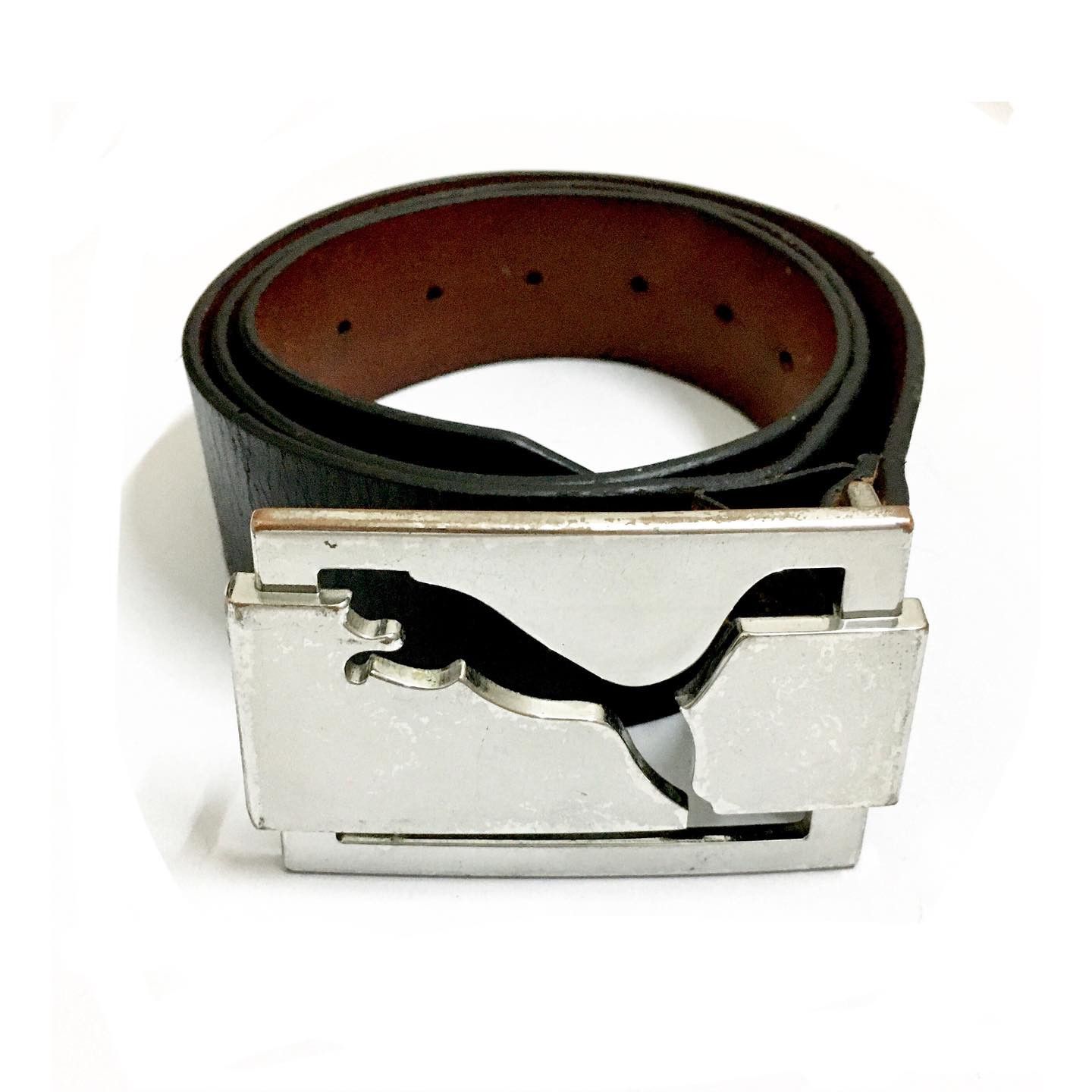 Puma Vintage Puma Buckle Leather Belt Size ONE SIZE - 1 Thumbnail