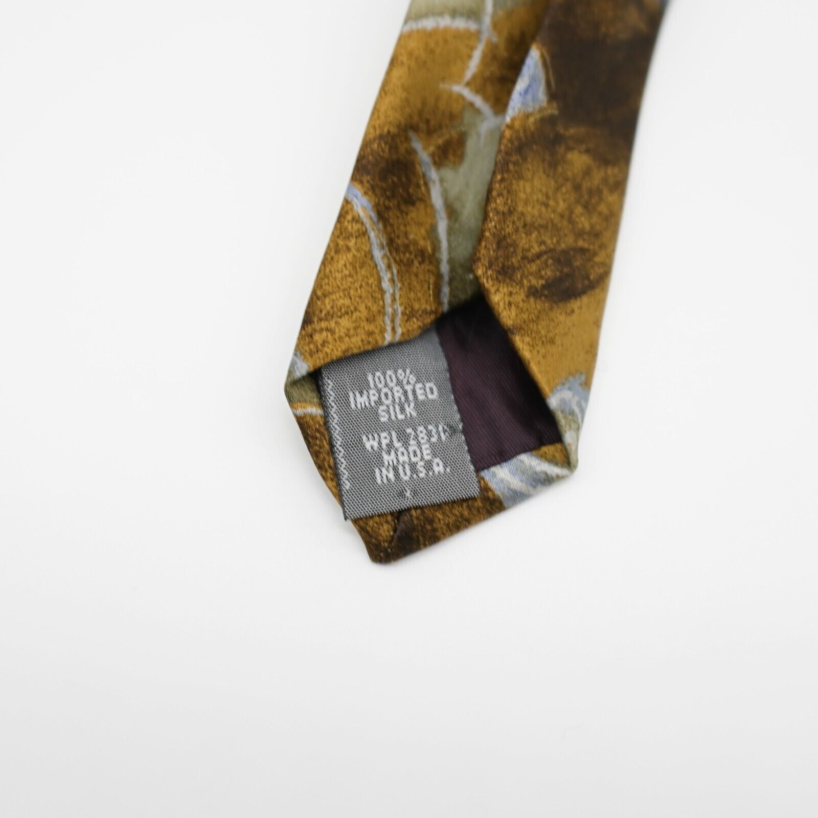Zylos George Machado Zylos George Machado Yellow Tan Floral Print Wide Silk Tie Size ONE SIZE - 4 Thumbnail