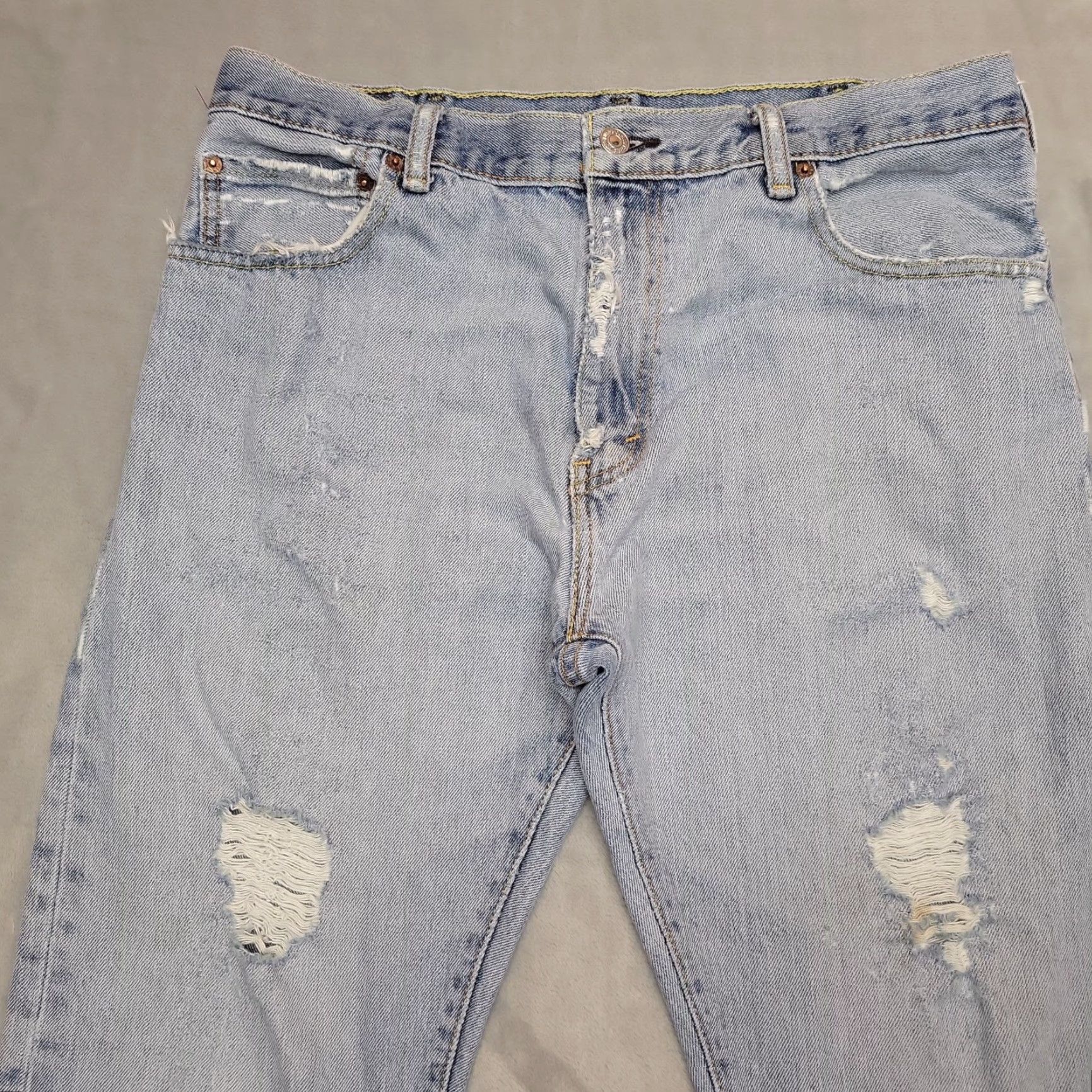 Levi's VINTAGE Levi's 517 Jeans Mens 35x30 Blue Denim 100% Cotton Bootcut Comfort Pants Regular Fit Waist 34 Inseam 30 Zip Mens USA Classic Size US 35 - 3 Thumbnail