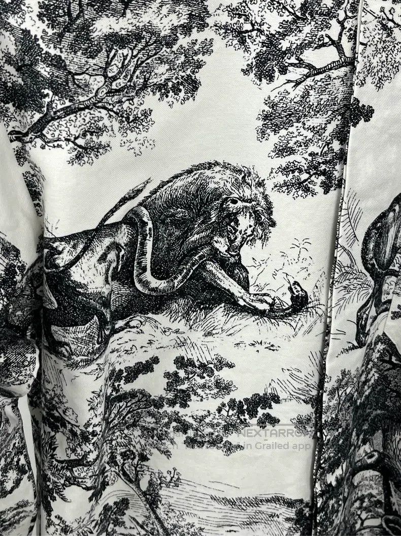 Dior Dior White full printed pattern long-sleeved shirt Size XXS / US 00 / IT 34 - 3 Thumbnail