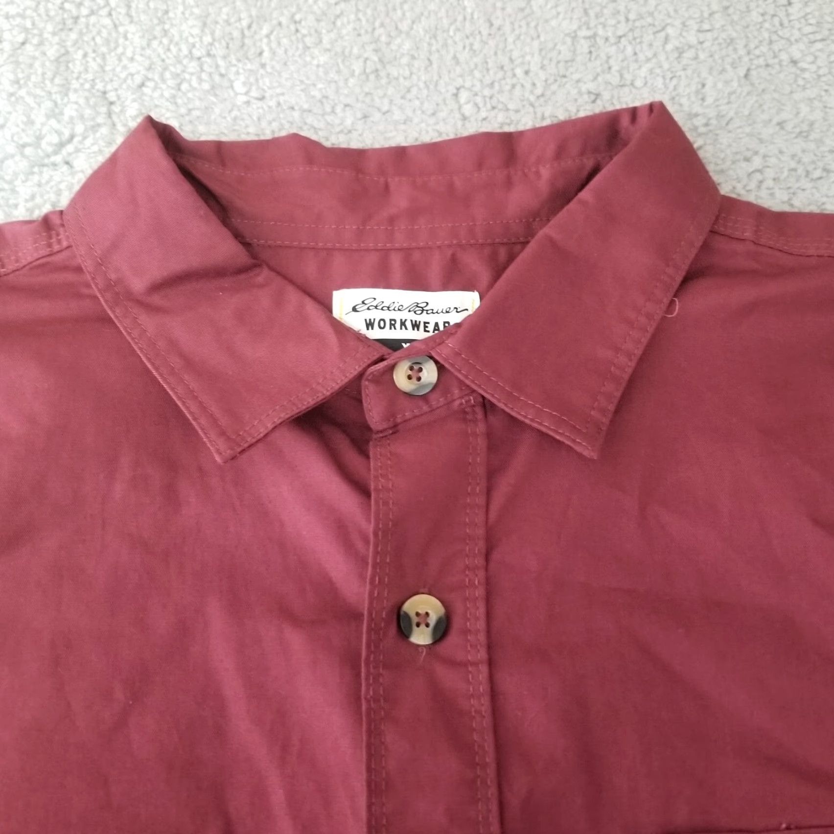 Eddie Bauer Eddie Bauer Shirt Mens Extra Large Burgundy Workwear Long Sleeve Logger Cotton Size US XL / EU 56 / 4 - 3 Thumbnail