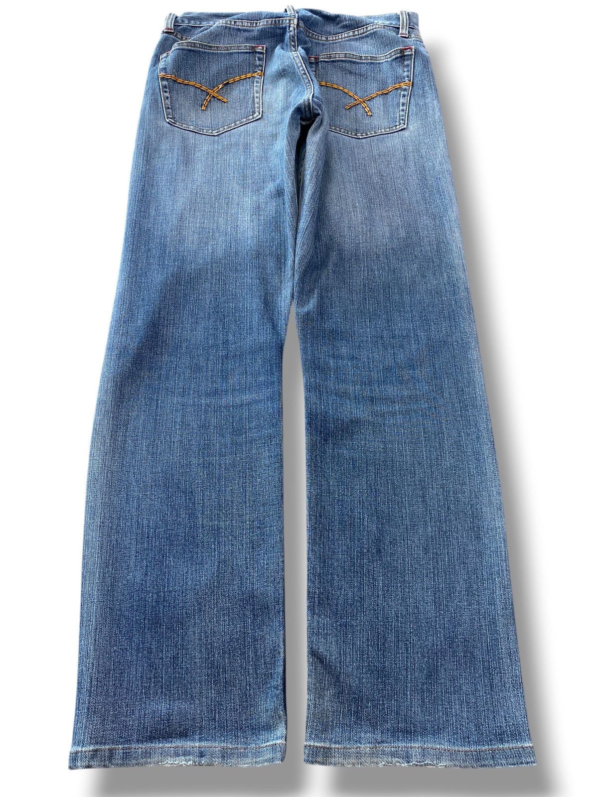 VILLAND Villand Faded Wash Whiskered Patch Work Style Straight Leg Size US 31 - 3 Thumbnail