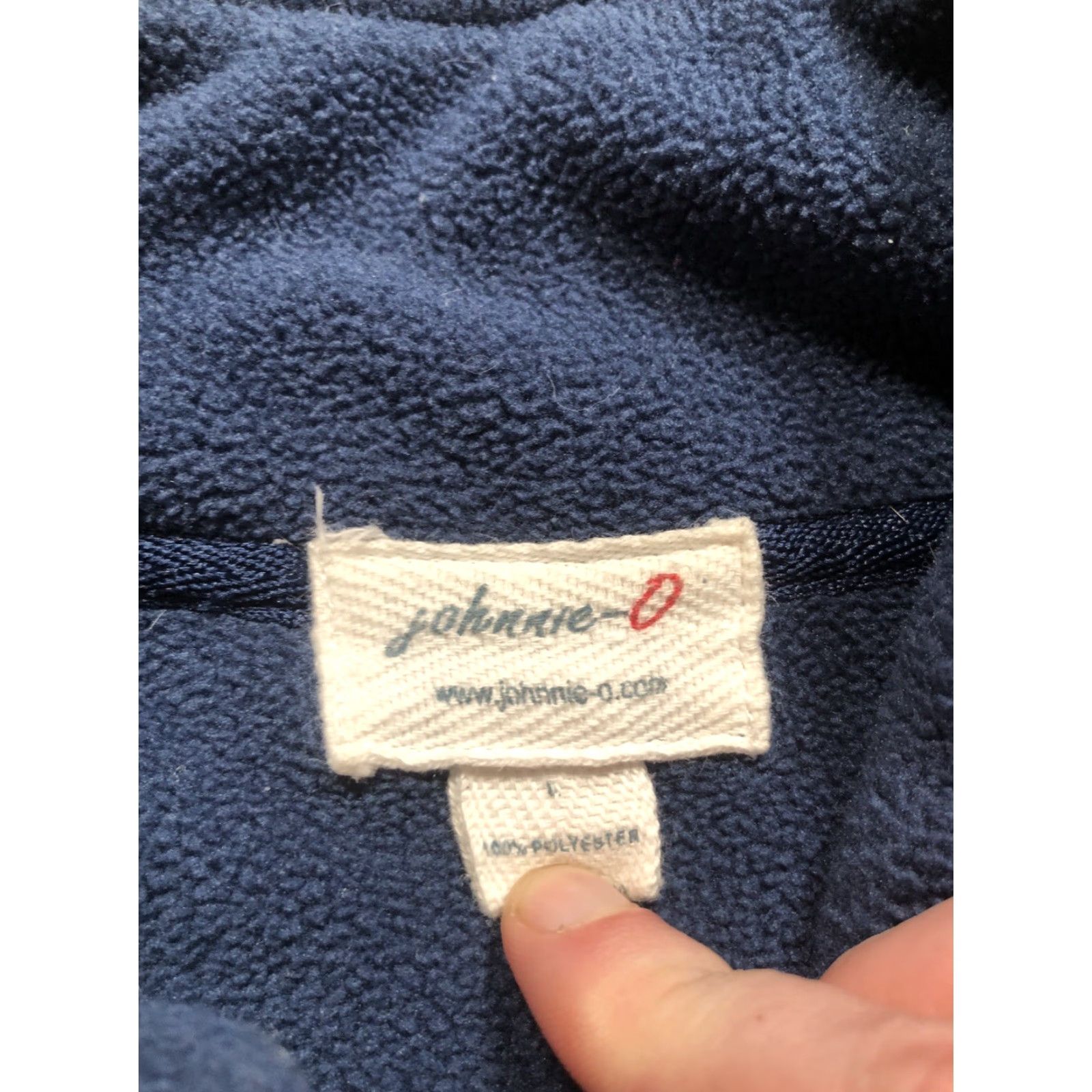 johnnie-O Johnnie-O Sweater Shirt 1/4 Zip Mock Neck Long Sleeve Blue Fleece Embroidered Logo Mens Large Pullover Size US L / EU 52-54 / 3 - 6 Thumbnail