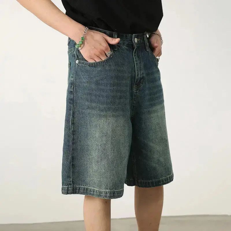 Japanese Brand Retro straight blue denim shorts Size US 32 / EU 48 - 5 Thumbnail