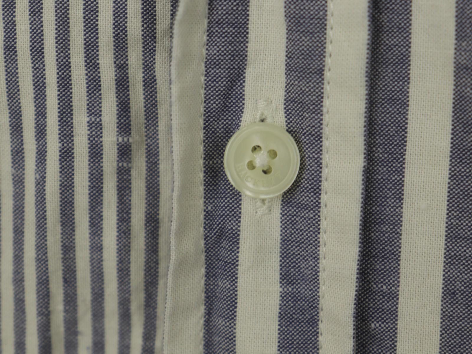 Designer Hackett London White Blue Collared Button-Up Shirt Size M Size US M / EU 48-50 / 2 - 6 Thumbnail