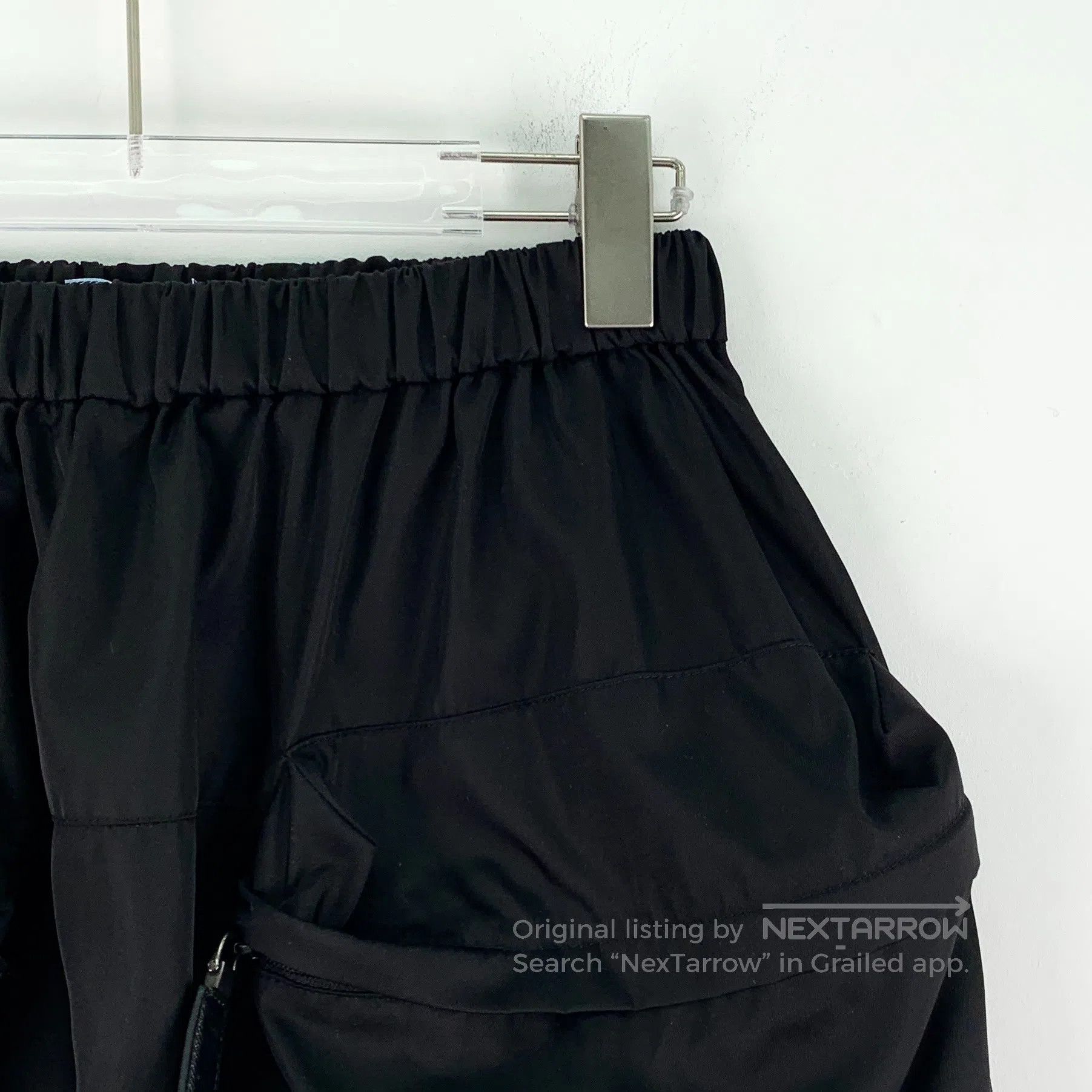 Prada Prada Black nylon pocket elastic waist workwear half skirt Size 39" - 3 Thumbnail