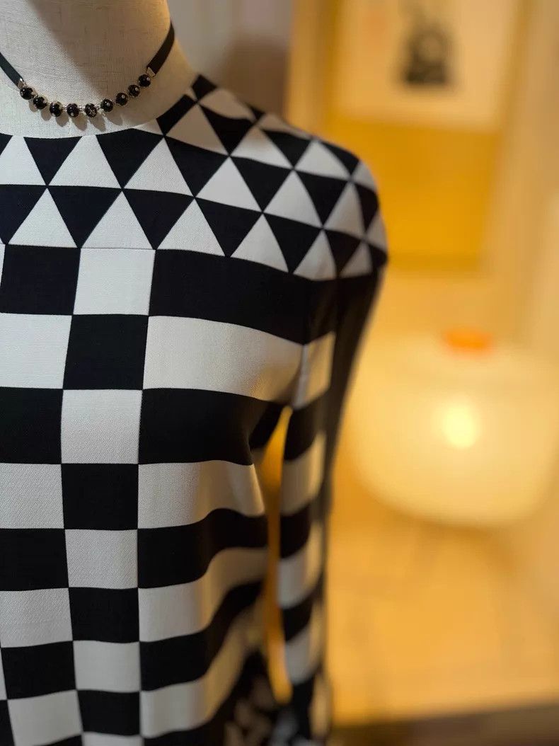 Valentino Valentino Black and white geometric patchwork dress Size S / US 4 / IT 40 - 3 Thumbnail