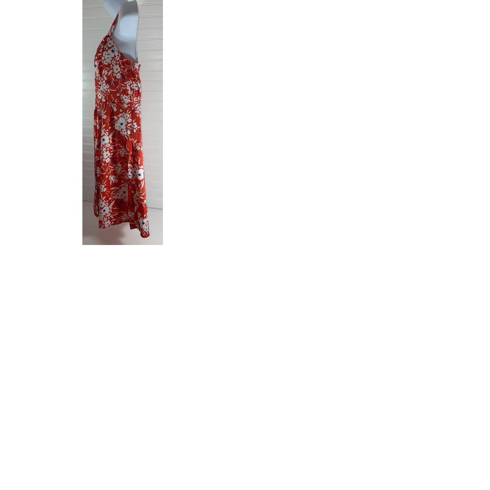 Banana Republic BANANA REPUBLIC Red Floral dress V-Neck Adjustable Straps Medium M Womens Sleeveless Sundress 2020s Short Knee-Length Size M / US 6-8 / IT 42-44 - 9 Thumbnail