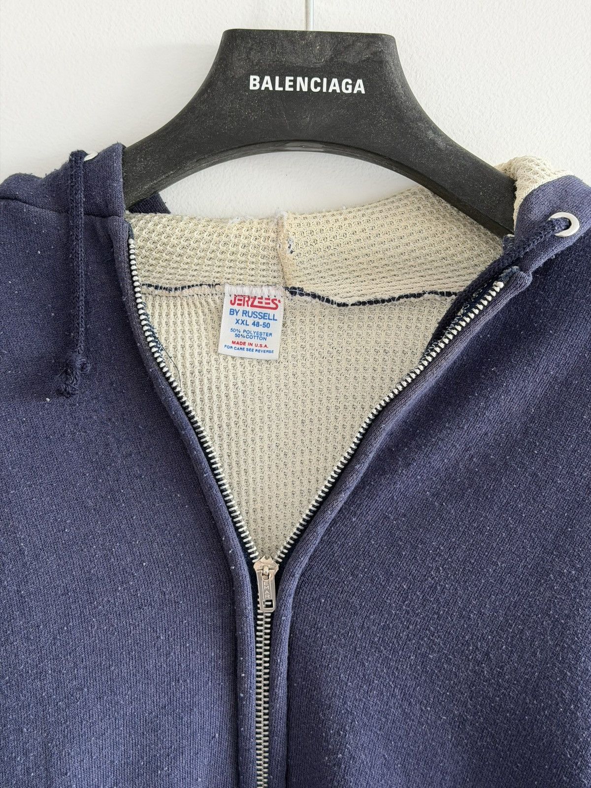 Russell Athletic *RARE* 1980s 80s VINTAGE THERMAL LINED HOODIE ZIP UP JERZEES Size US XXL / EU 58 / 5 - 2 Thumbnail