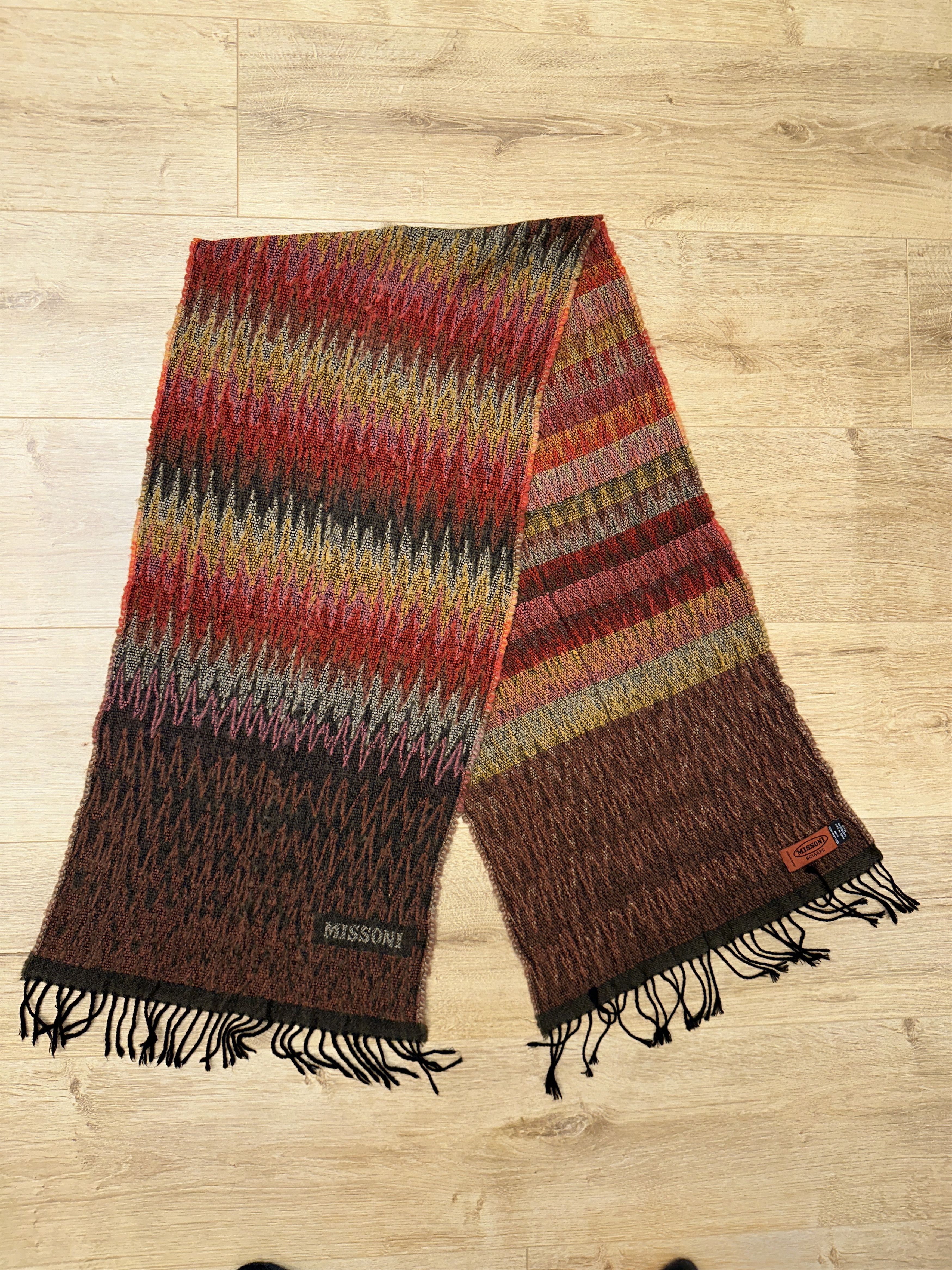 Missoni Wave Missoni Zigzag Multicolor Rainbow Wool Scarf 160x35cm Size ONE SIZE - 1 Thumbnail