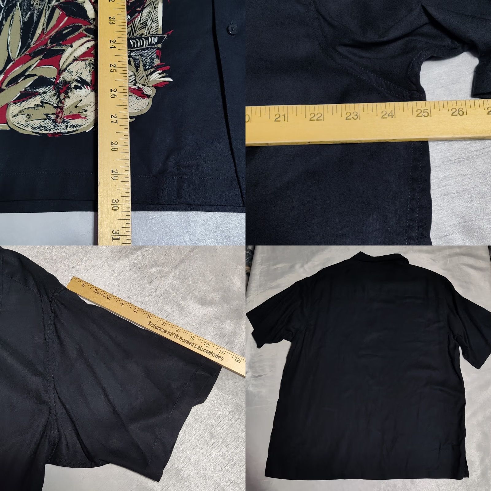 Vintage Crazy Horse Shirt Mens L Black Rayon Luxury Tropical Print Button-Up Short Sleeve Collared NEW Size US L / EU 52-54 / 3 - 8 Thumbnail