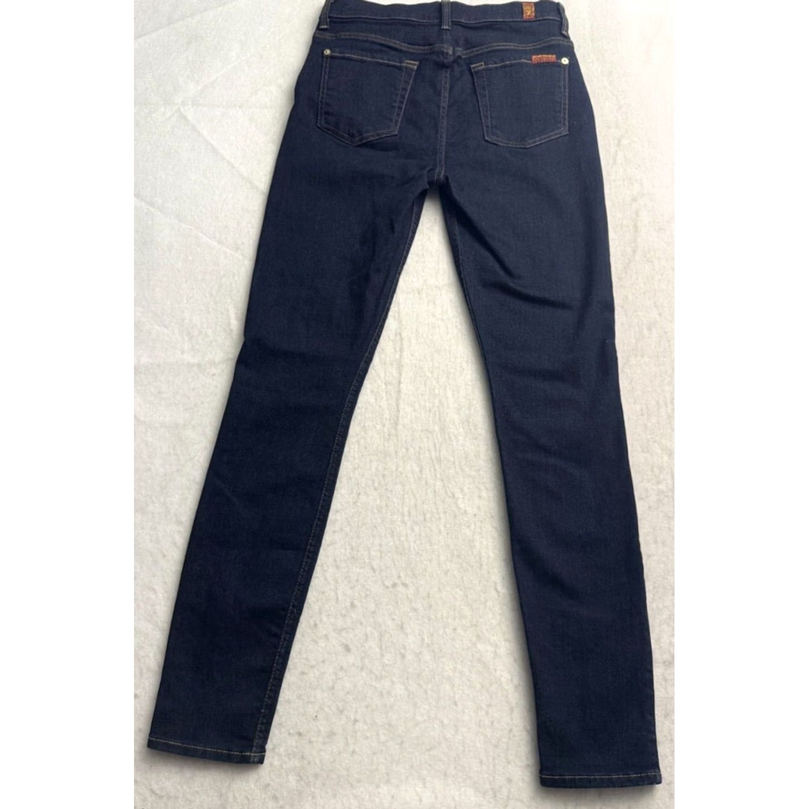 7 For All Mankind 7 For All Mankind The High Waist Ankle Skinny Denim Womens 26 Blue Dark Wash Jeans Slim 90s Bohemian MENSWOMENS Size ONE SIZE - 7 Thumbnail