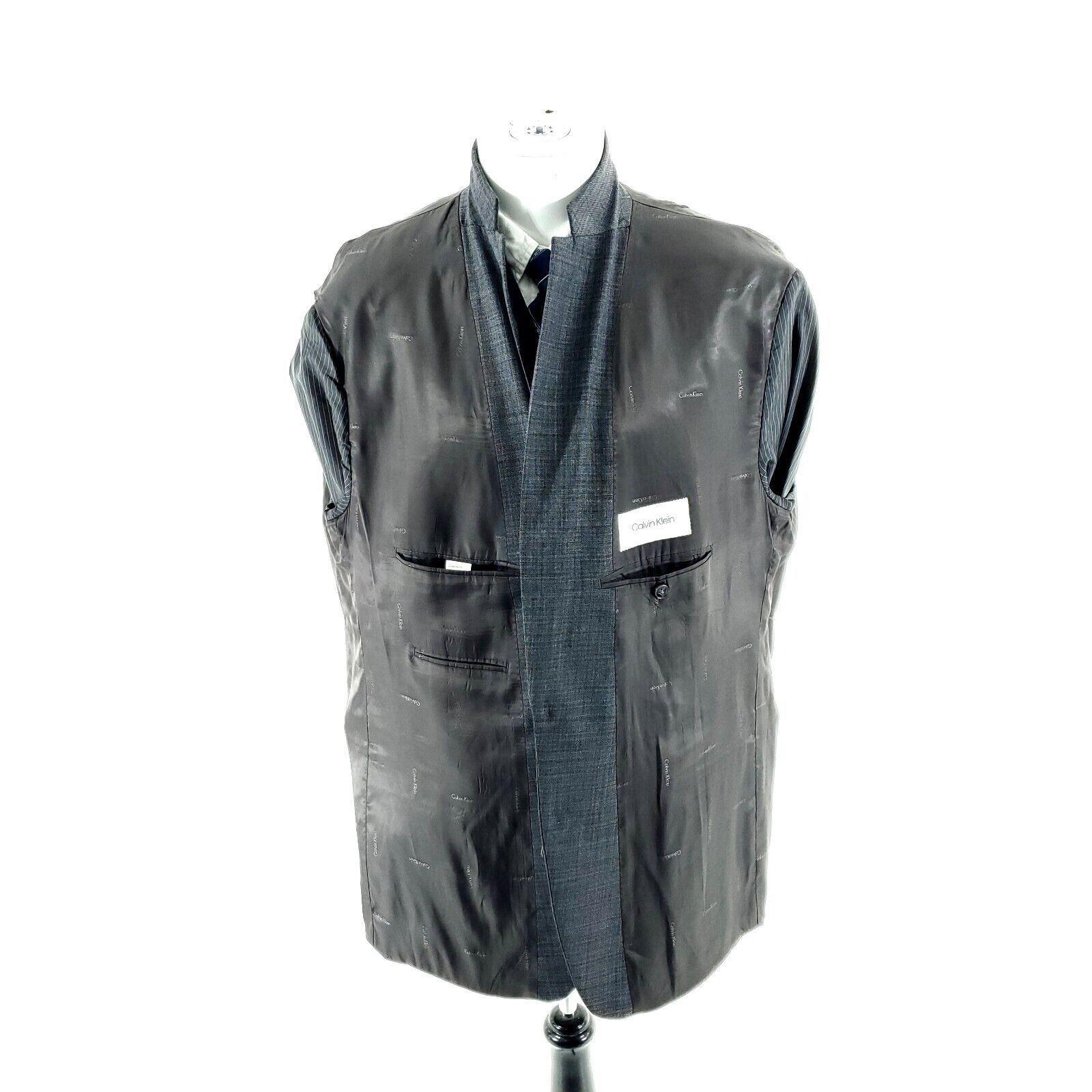 Calvin Klein Calvin Klein Wool 2 Button Blazer 46L Or Slim 48L Gray Shark Size 46L - 9 Thumbnail