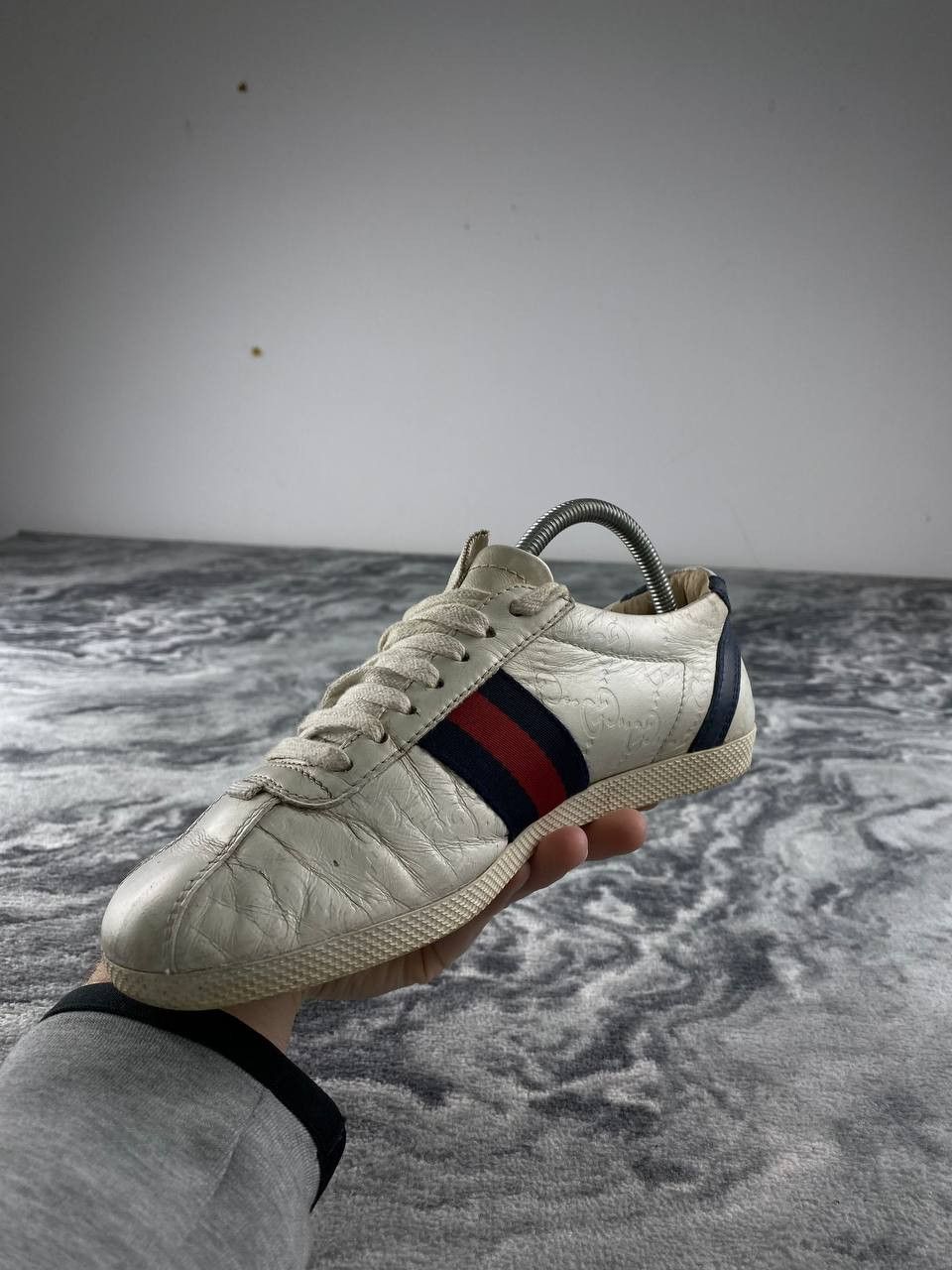 Gucci Gucci Ace Leather GG Sneaker Women Size 35 White Size US 5 / IT 35 - 5 Thumbnail