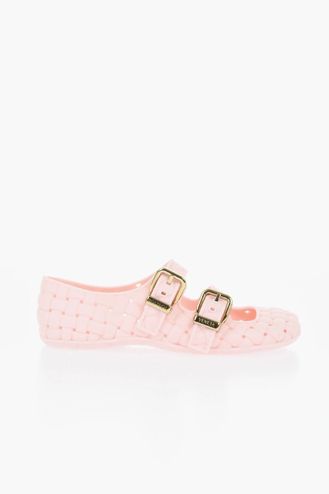 Bottega Veneta og1mm0426 Perforated Rubber Mary Jane Ballet Flats in Pink Size US 7 / IT 37 - 1 Thumbnail
