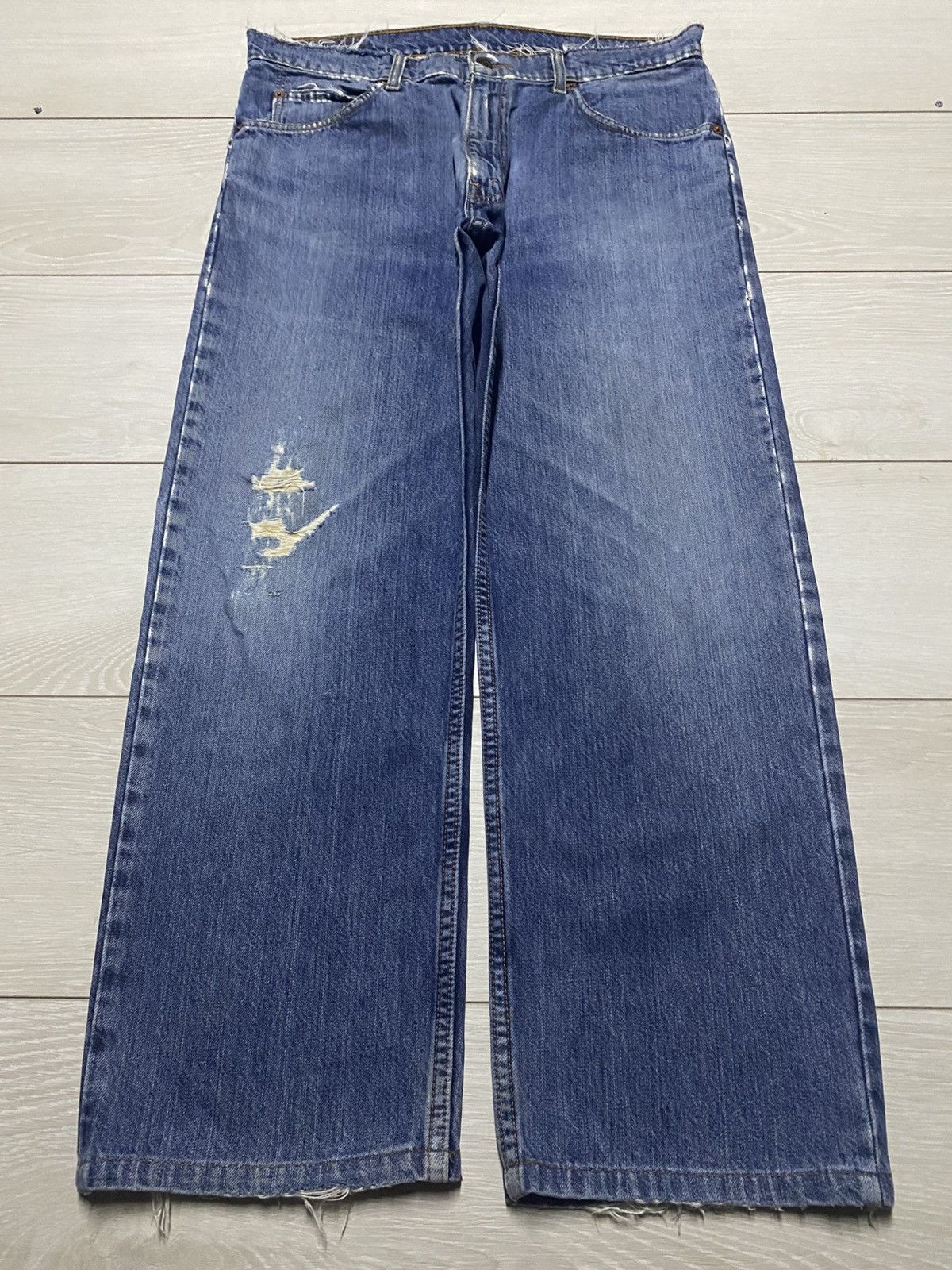 Levi's Vintage Levis 607 Orange Tab Distressed Loose Jeans Size US 34 / EU 50 - 1 Thumbnail