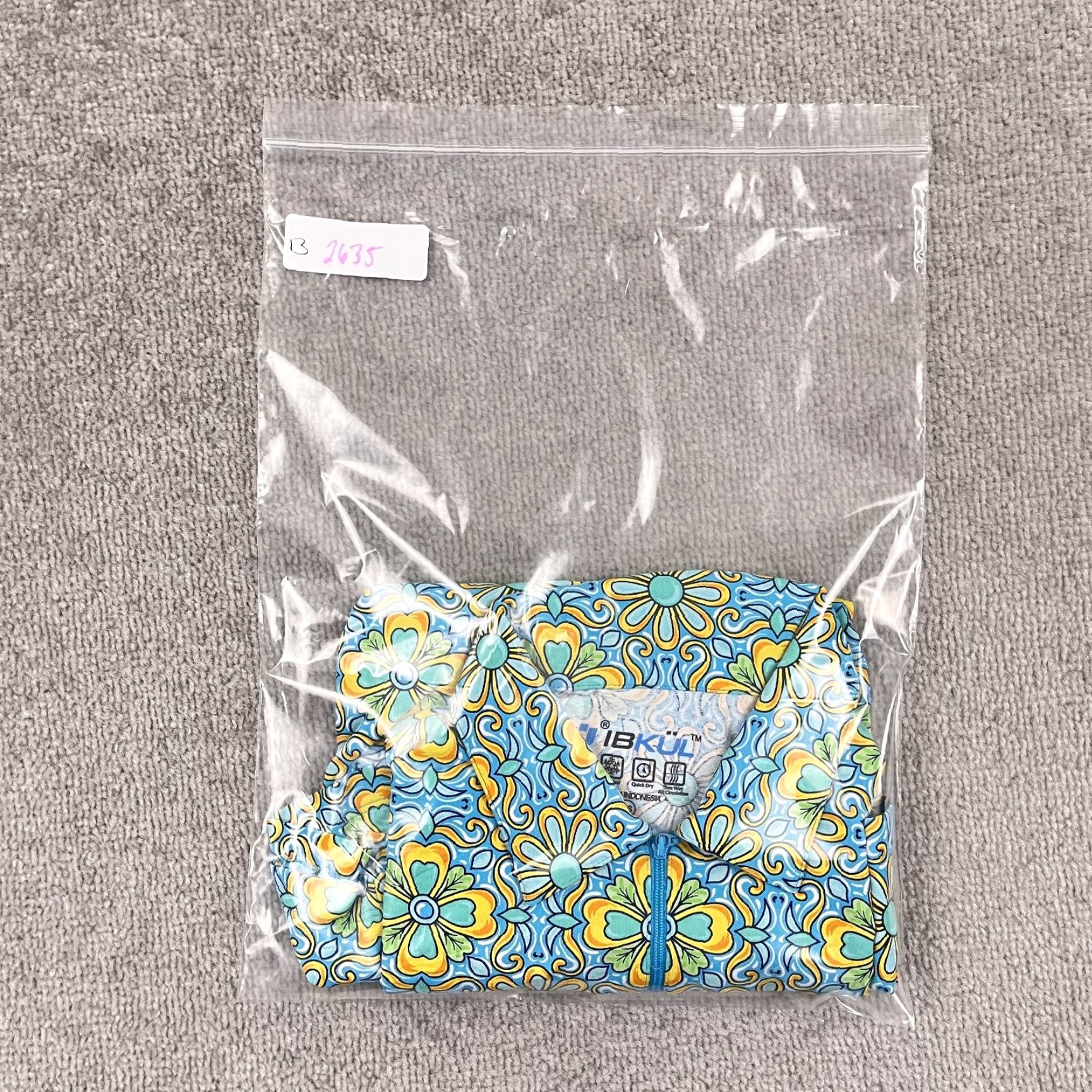 Vintage IBKUL Pullover XS Blue Abstract Floral Quarter Zip Stretch Golf Tennis Womens Size XS / US 0-2 / IT 36-38 - 8 Thumbnail