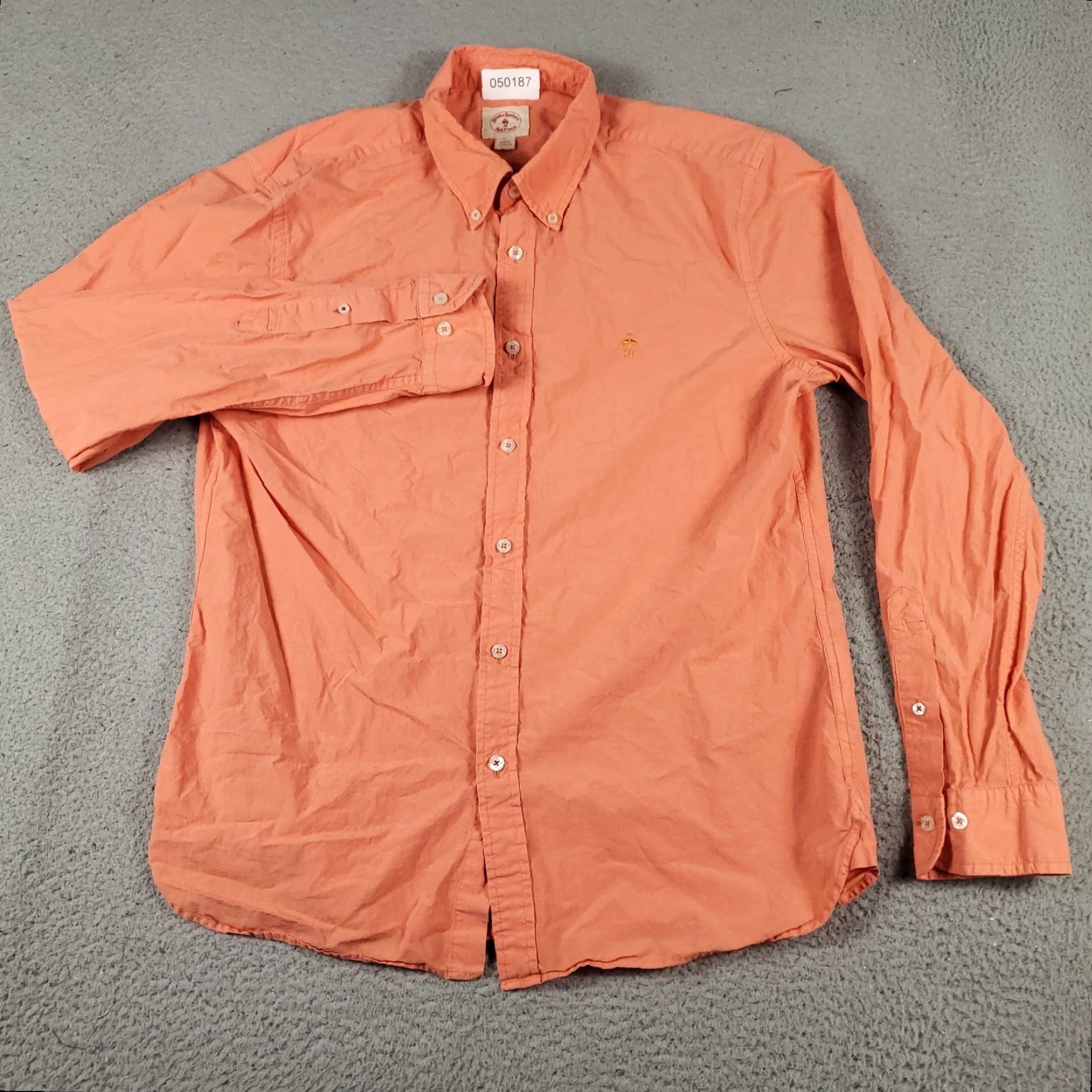 Brooks Brothers Brooks Brothers Button-Up Shirt Mens Large Orange Long Sleeve Casual Classic Size US L / EU 52-54 / 3 - 3 Thumbnail