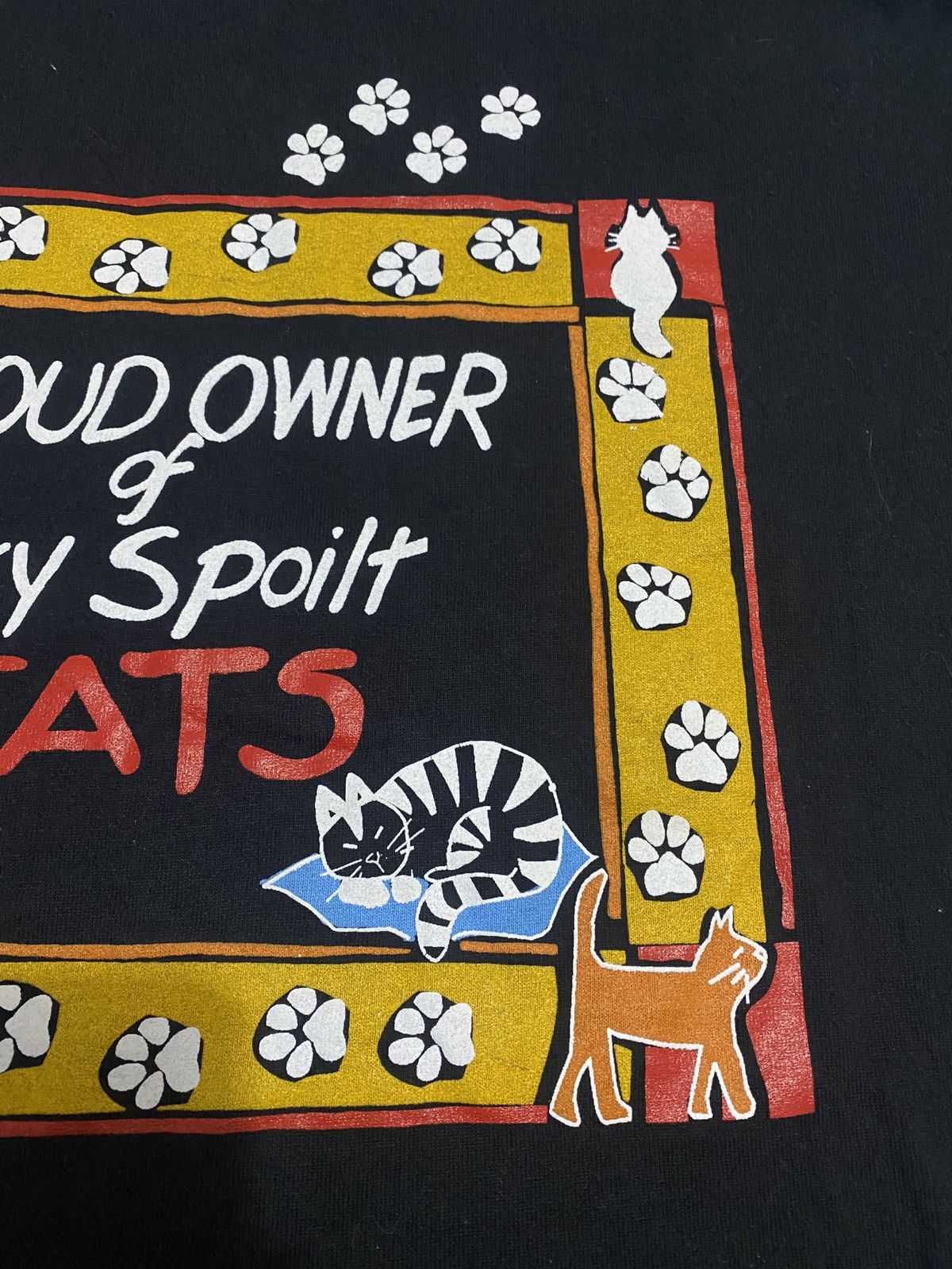 Other Vintage animal proud owner of very spoilt cats tee 00s Size US M / EU 48-50 / 2 - 5 Thumbnail