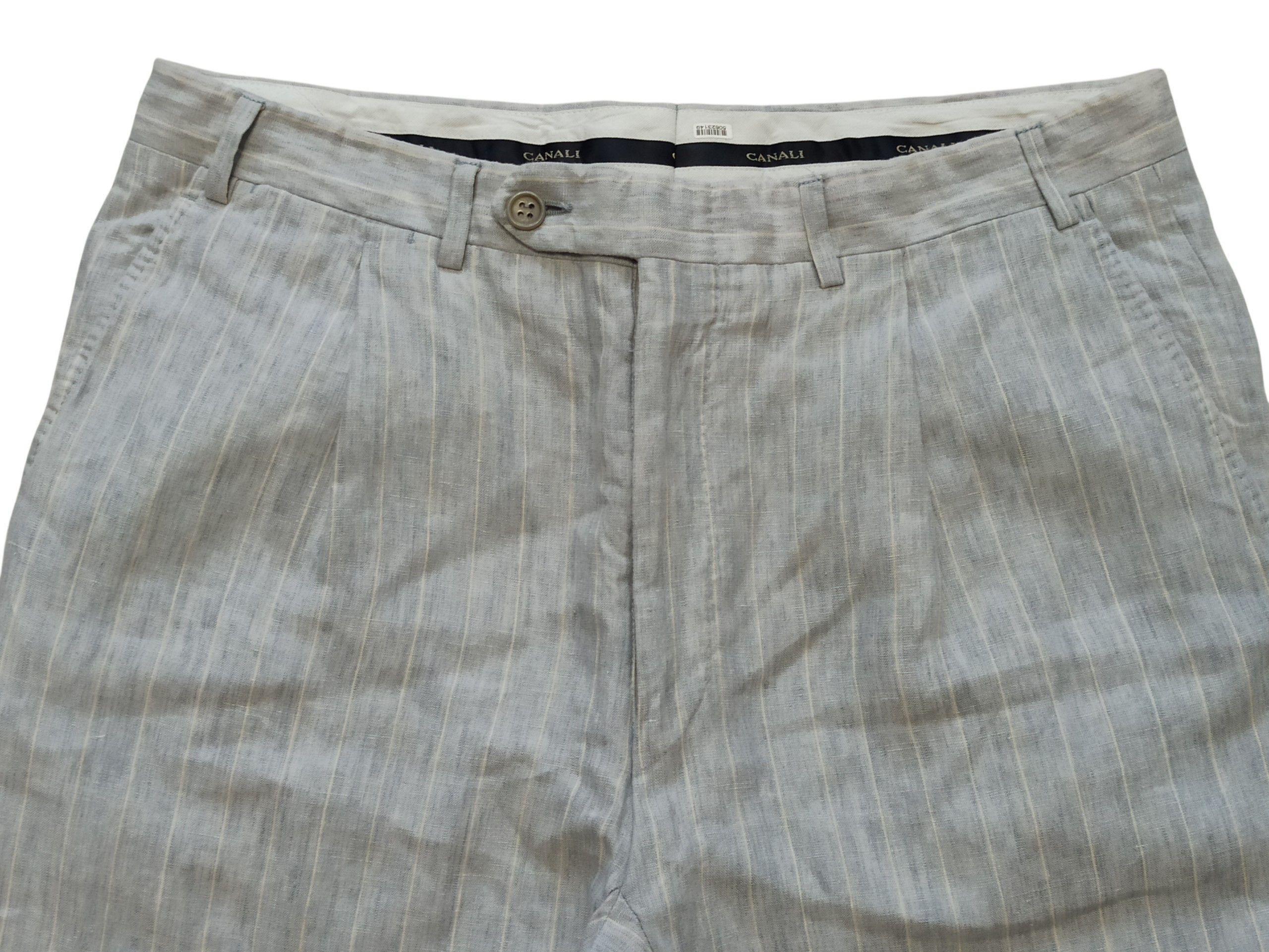 Canali Canali Linen Pinstripe Pants Italy Size US 32 / EU 48 - 3 Thumbnail