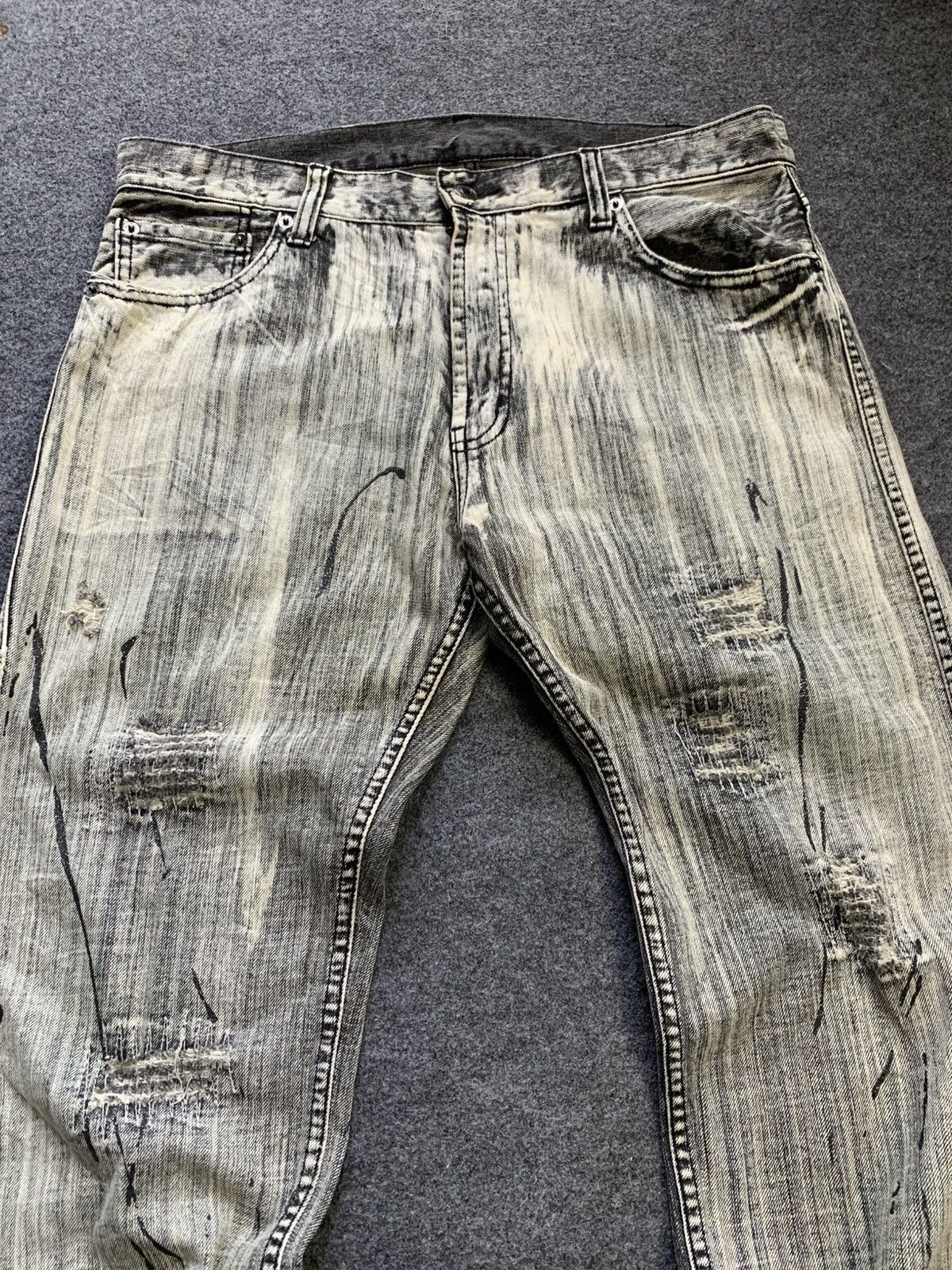 Le Grande Bleu (L.G.B.) Lace up flared splater vkei style japanese brand Size US 34 / EU 50 - 11 Thumbnail