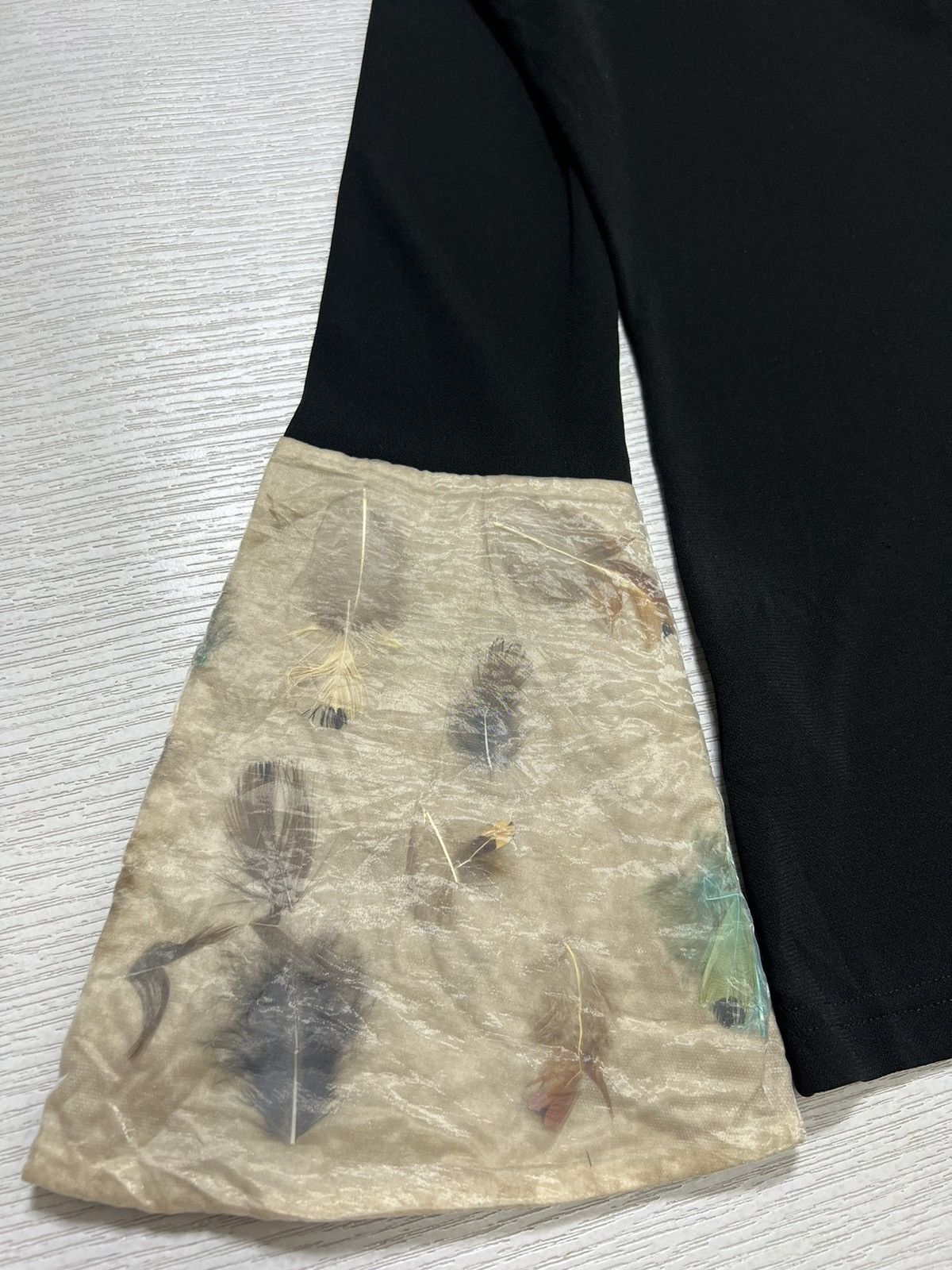 Jean Paul Gaultier 90s JPG Futuristic Feather Design Flared Cuffs Half Zip L/S Size S / US 4 / IT 40 - 6 Thumbnail
