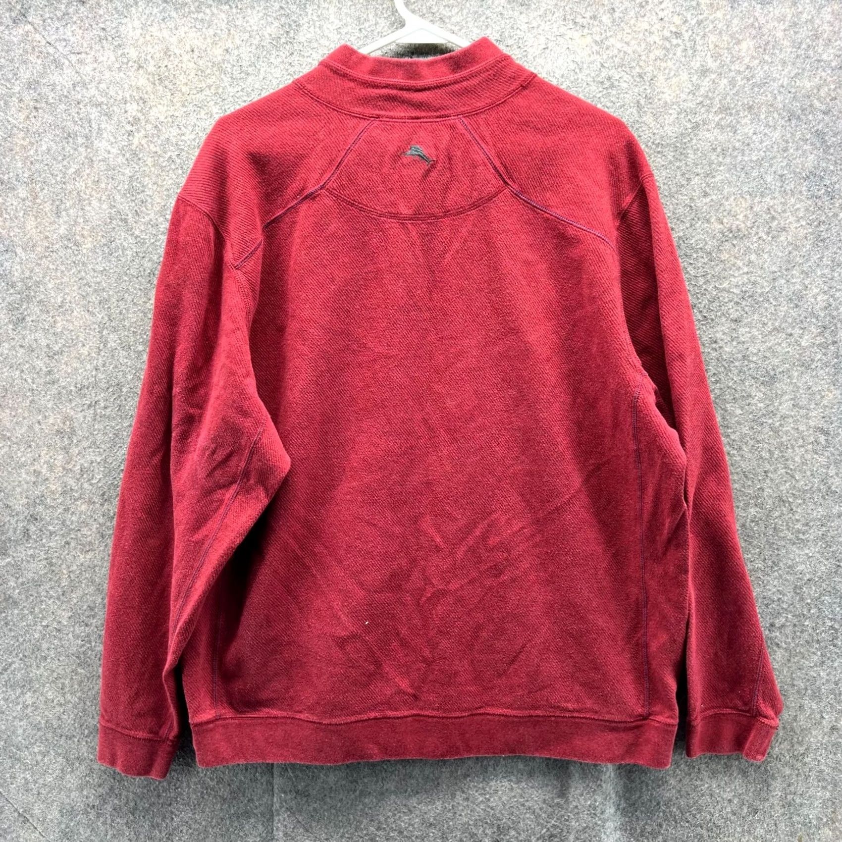 Tommy Bahama Tommy Bahama Pullover Mens XL Red Color Reversible Cotton Sweatshirt Mock Neck Zip (Quarter Zip) Size US XL / EU 56 / 4 - 3 Thumbnail