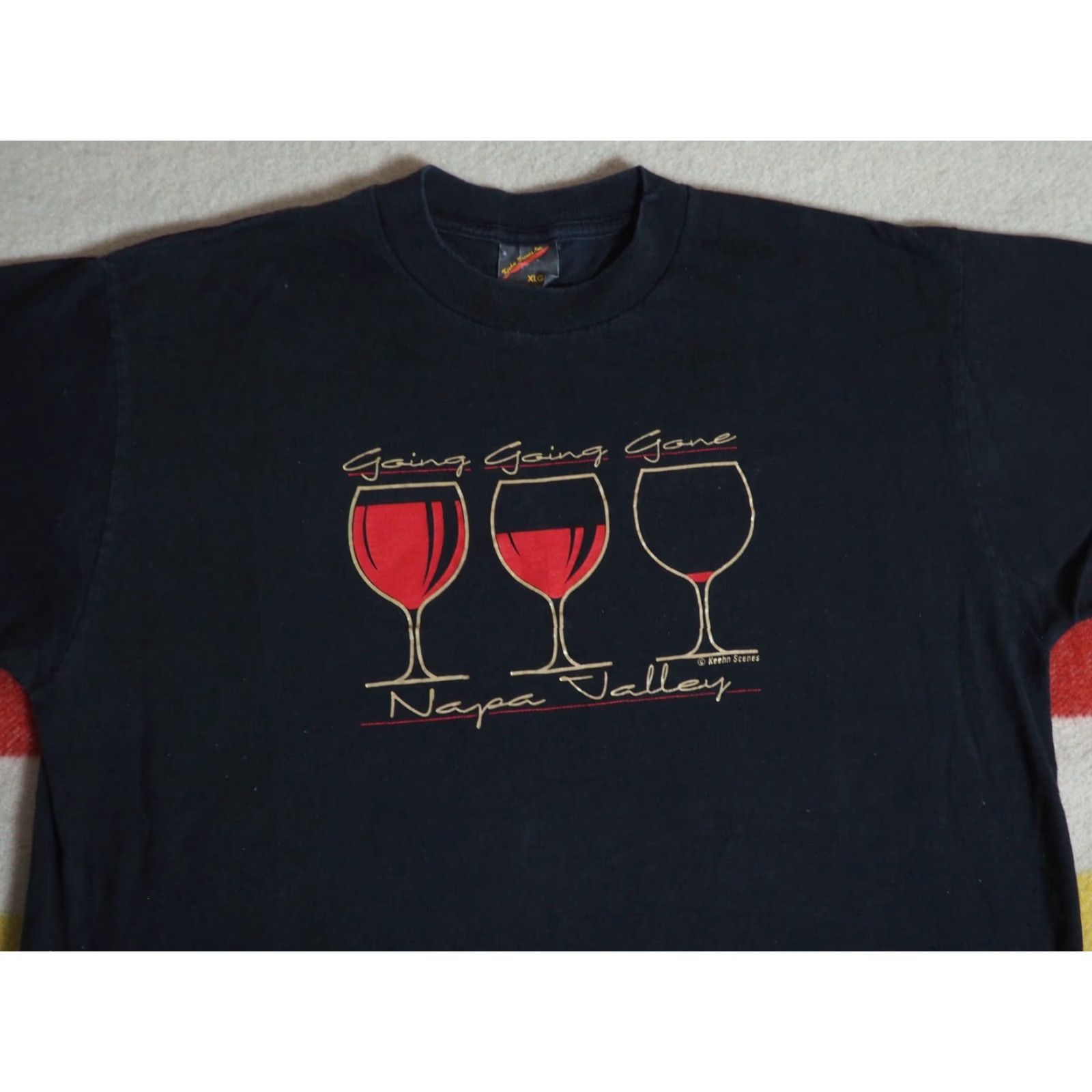 Vintage VTG 90s Napa Valley California Wine Faded Black Joke Tee T-Shirt USA XL Shirt Men Size US XL / EU 56 / 4 - 3 Thumbnail