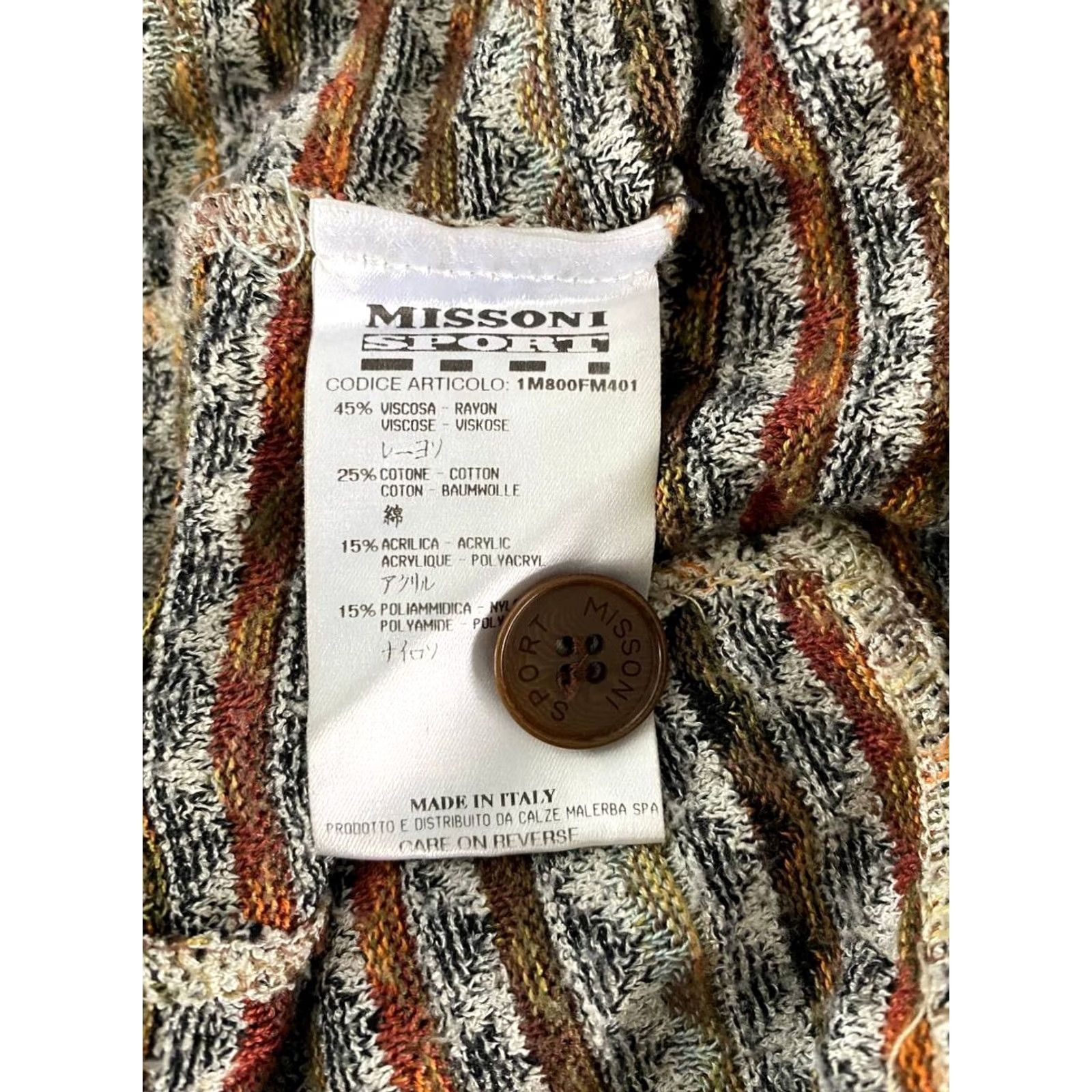 Missoni Missoni Sweater Mens XL Sport Men Cardigan Multicolor Viscose Long Sleeve Button Size US XL / EU 56 / 4 - 5 Thumbnail