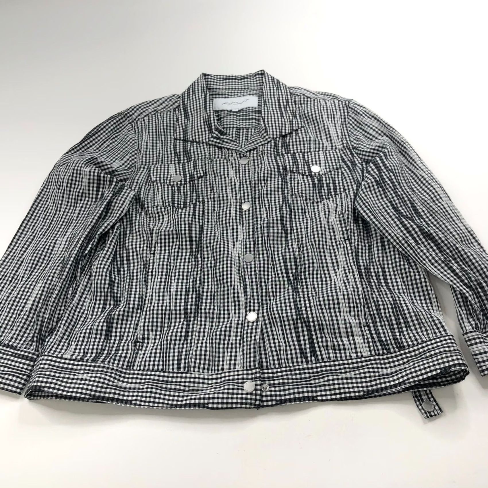 Vintage Foxcroft Button-Up Shirt Long Sleeve Check Textured Black MINT 16 Women, Regular Fit, All Seasons, Casual, Cotton Nylon Spandex, Classic Style Size XXL / US 16-18 / IT 52-54 - 2 Thumbnail
