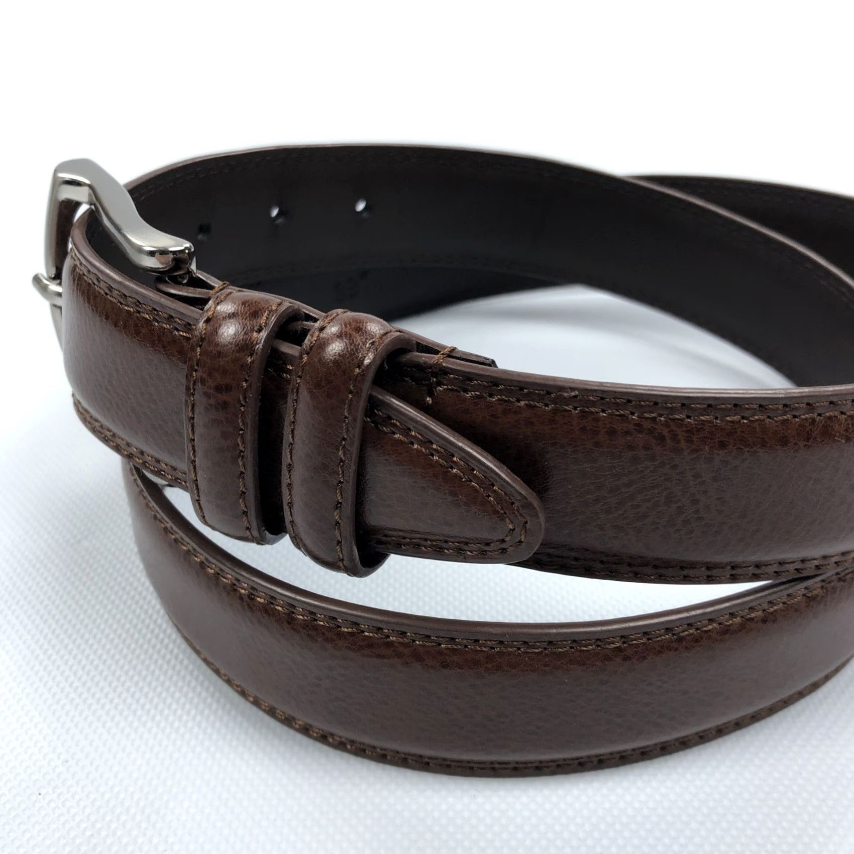 Florsheim Florsheim Belt Brown Size 38 Genuine Leather Textured Buckle Mens Dress Casual Belt Size 38 - 2 Thumbnail
