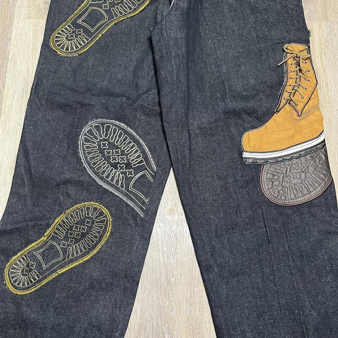 Vintage RARE baggy raw blue wheat timb jeans Size US 38 / EU 54 - 3 Thumbnail