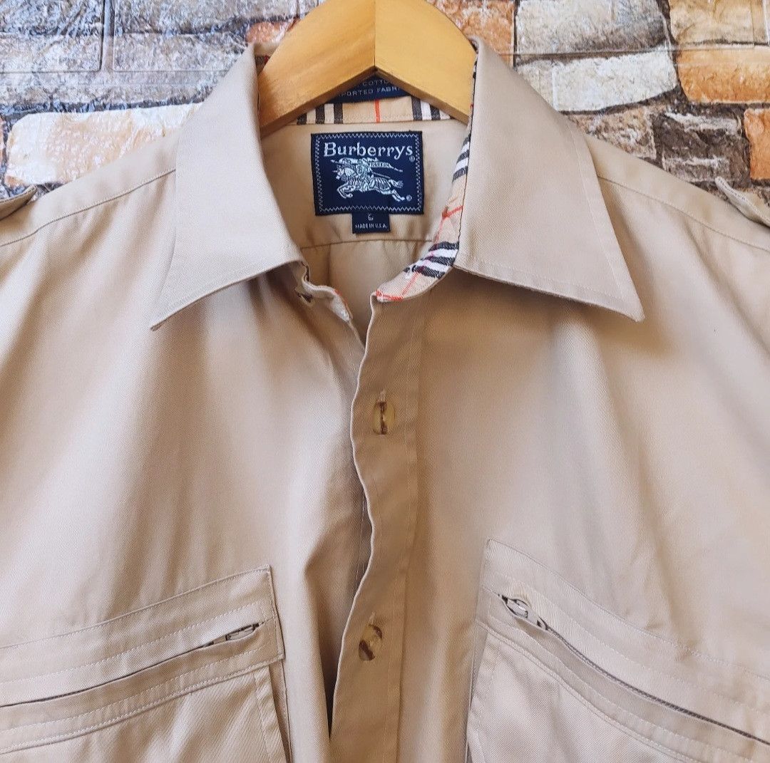 Burberry Vtg Burberry Work Shirt Long Sleeve Size US L / EU 52-54 / 3 - 7 Thumbnail
