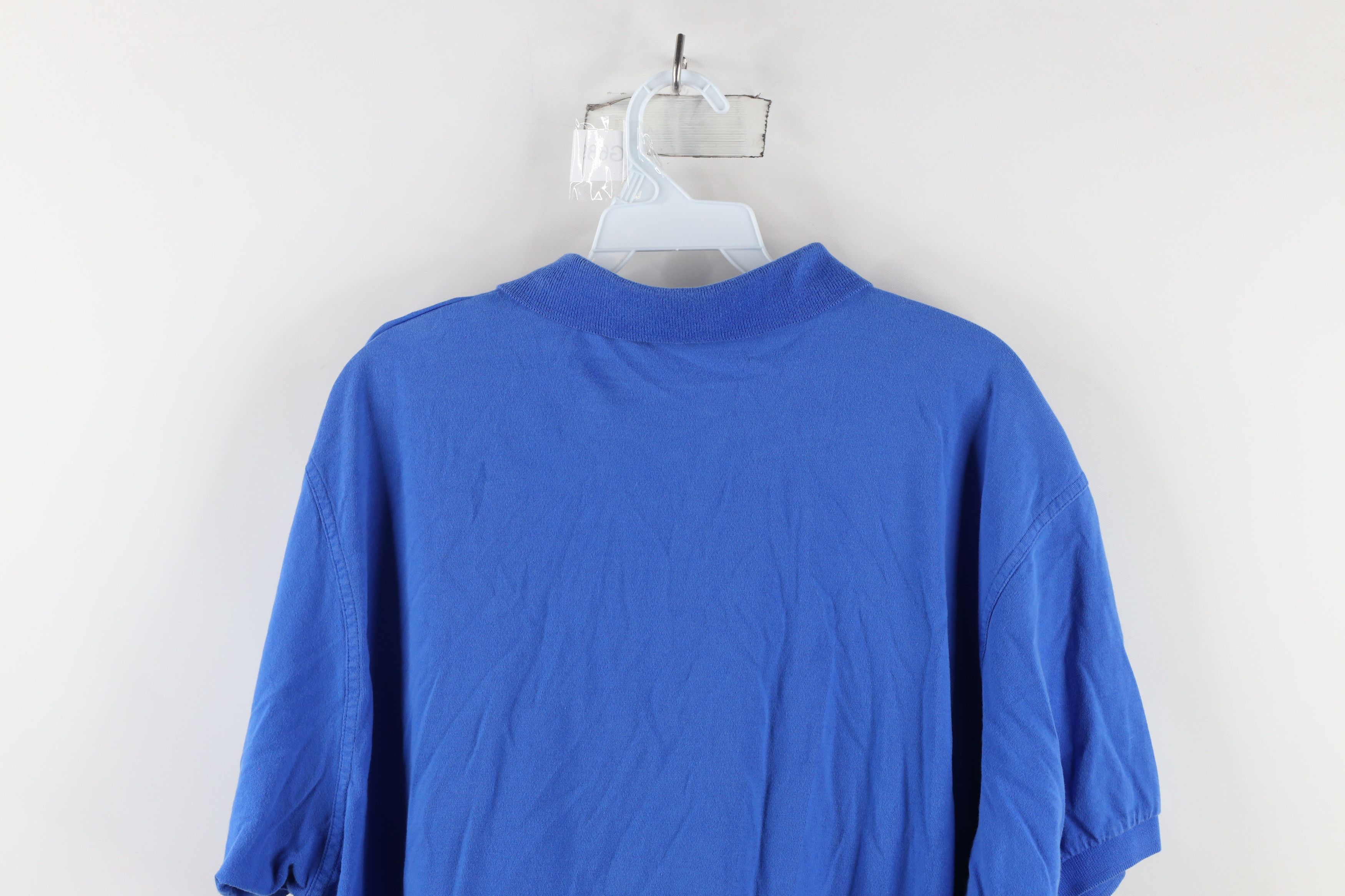 Nike × Vintage Vintage 90s Nike Scott Mini Swoosh Monochrome Polo Blue Size US L / EU 52-54 / 3 - 11 Thumbnail