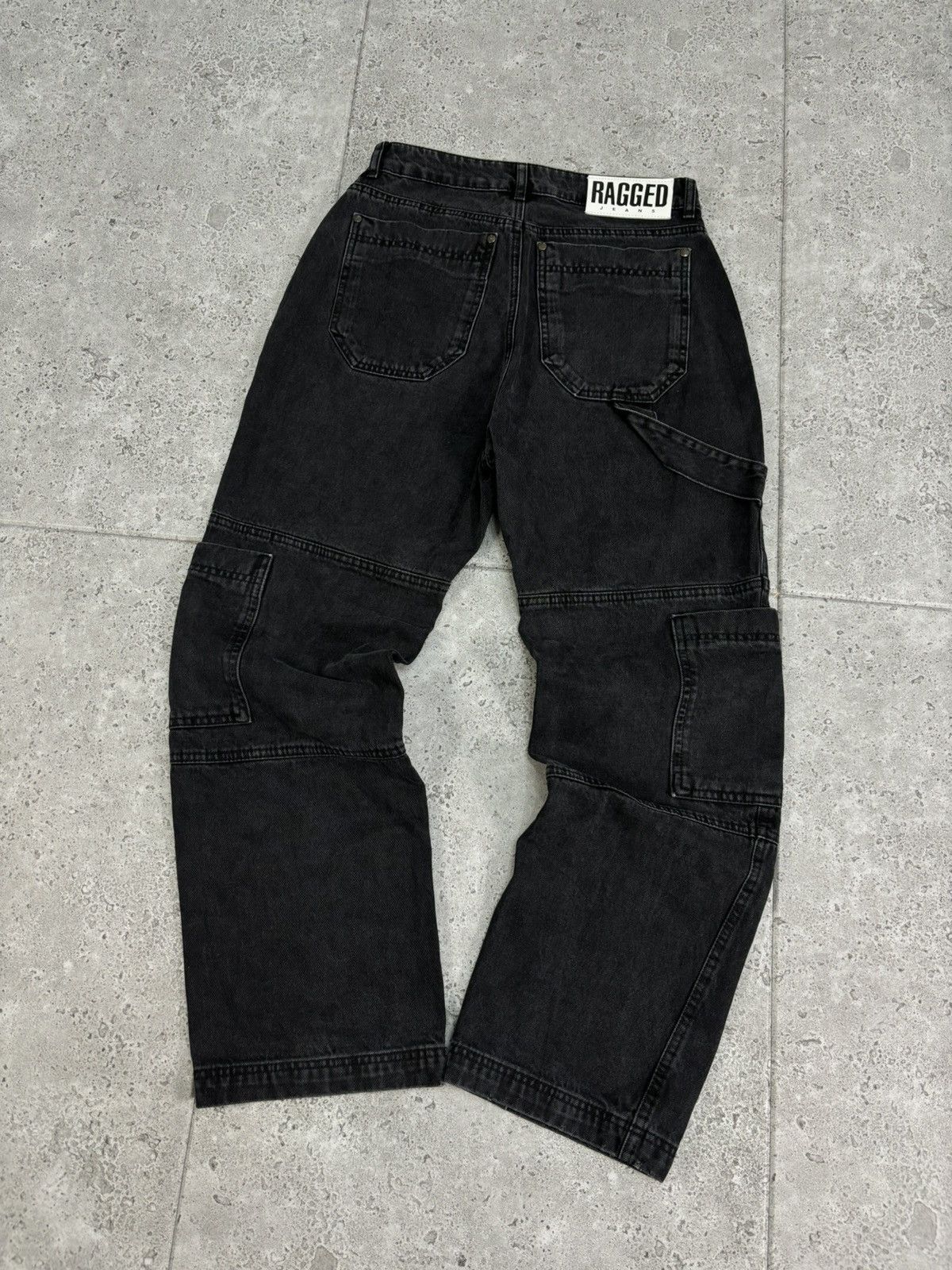 Vintage Vintage Ragged Jeans Avantgarde Denim Cargo Pants Rare Y2K Size US 30 / EU 46 - 2 Thumbnail
