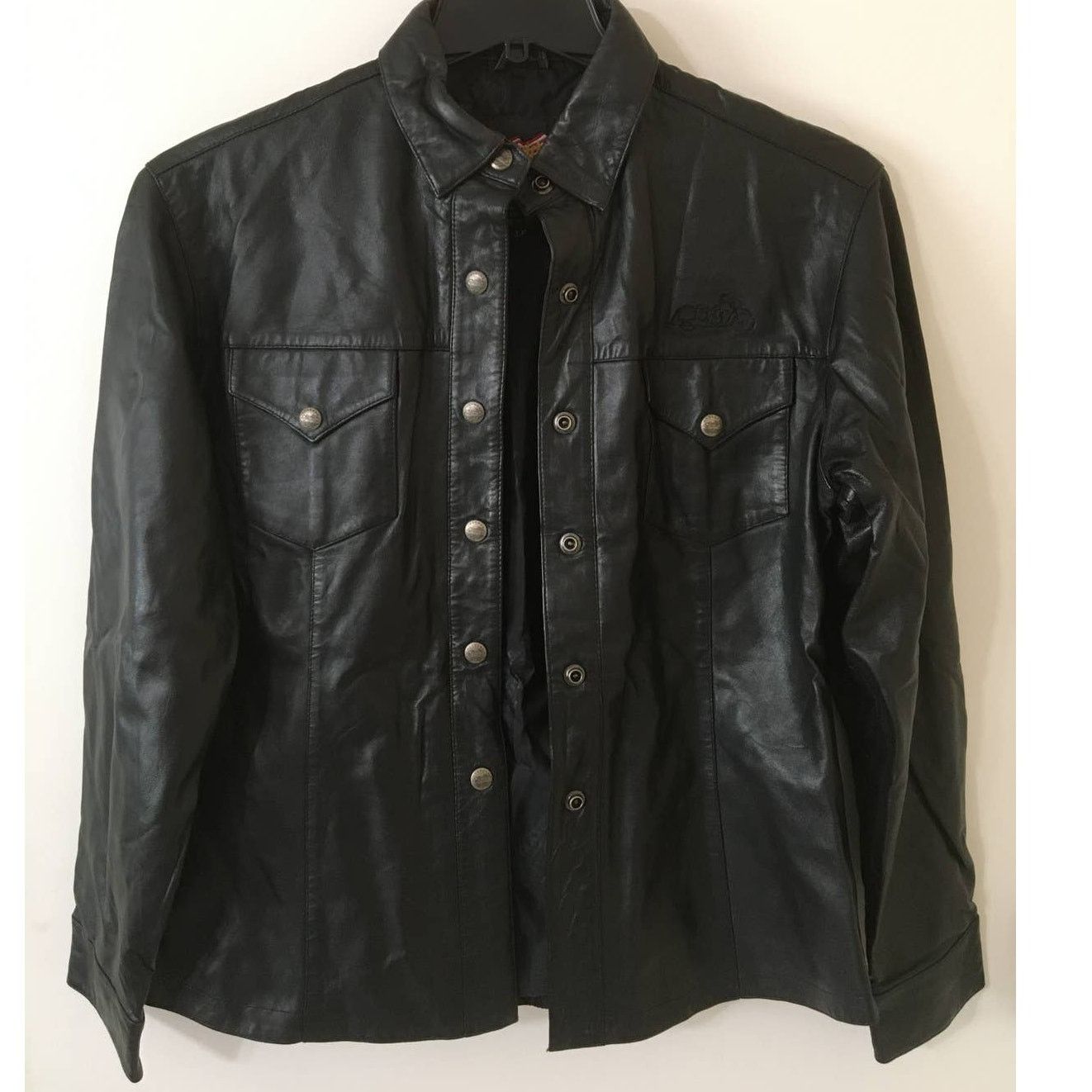 Other Easy Rider Large Soft Supple Black Leather Motorcycle Jacket Size L / US 10 / IT 46 - 1 Thumbnail