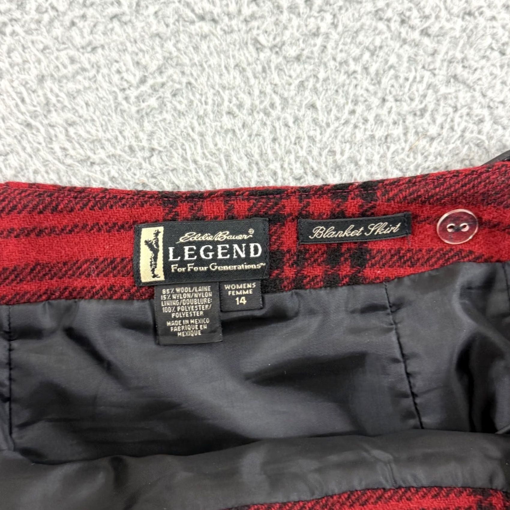 Eddie Bauer VTG Eddie Bauer Skirt Women 14 Wool Plaid Wrap Fringed Red 36" Vintage 80s 90s Grunge Preppy Academia Scotland Womens Size 36" / US 14 / IT 50 - 4 Thumbnail
