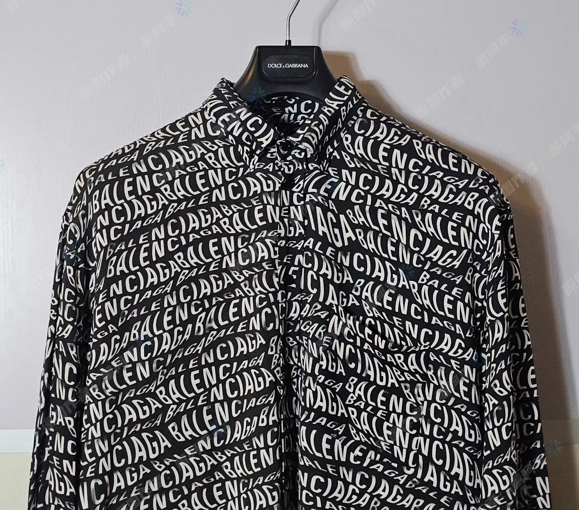 Balenciaga Multi Logo Print Long Sleeve Button-Up Shirt Size US L / EU 52-54 / 3 - 1 Preview