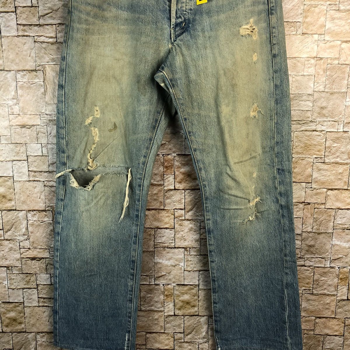 Japanese Brand Japan vintage Blue ripped Distressed Denim Pants #A949 Size US 31 - 6 Thumbnail